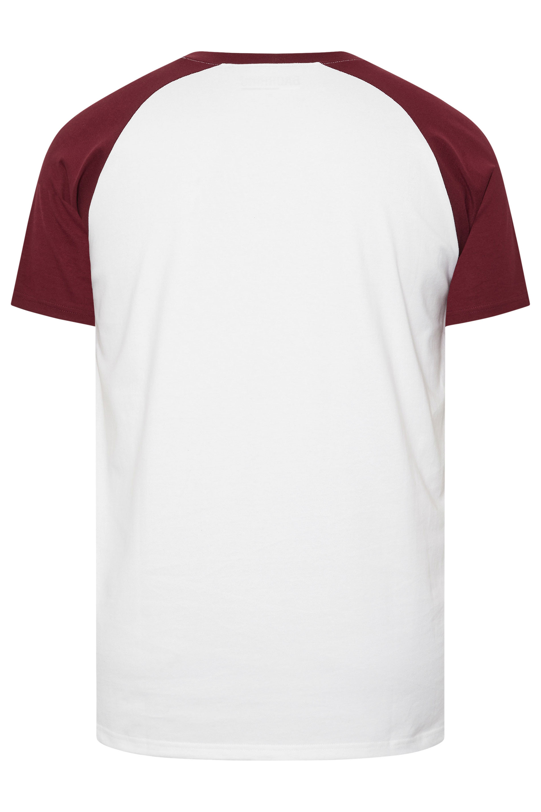 BadRhino Big & Tall Red & White Extra Long Raglan Football T-Shirt | BadRhino 6