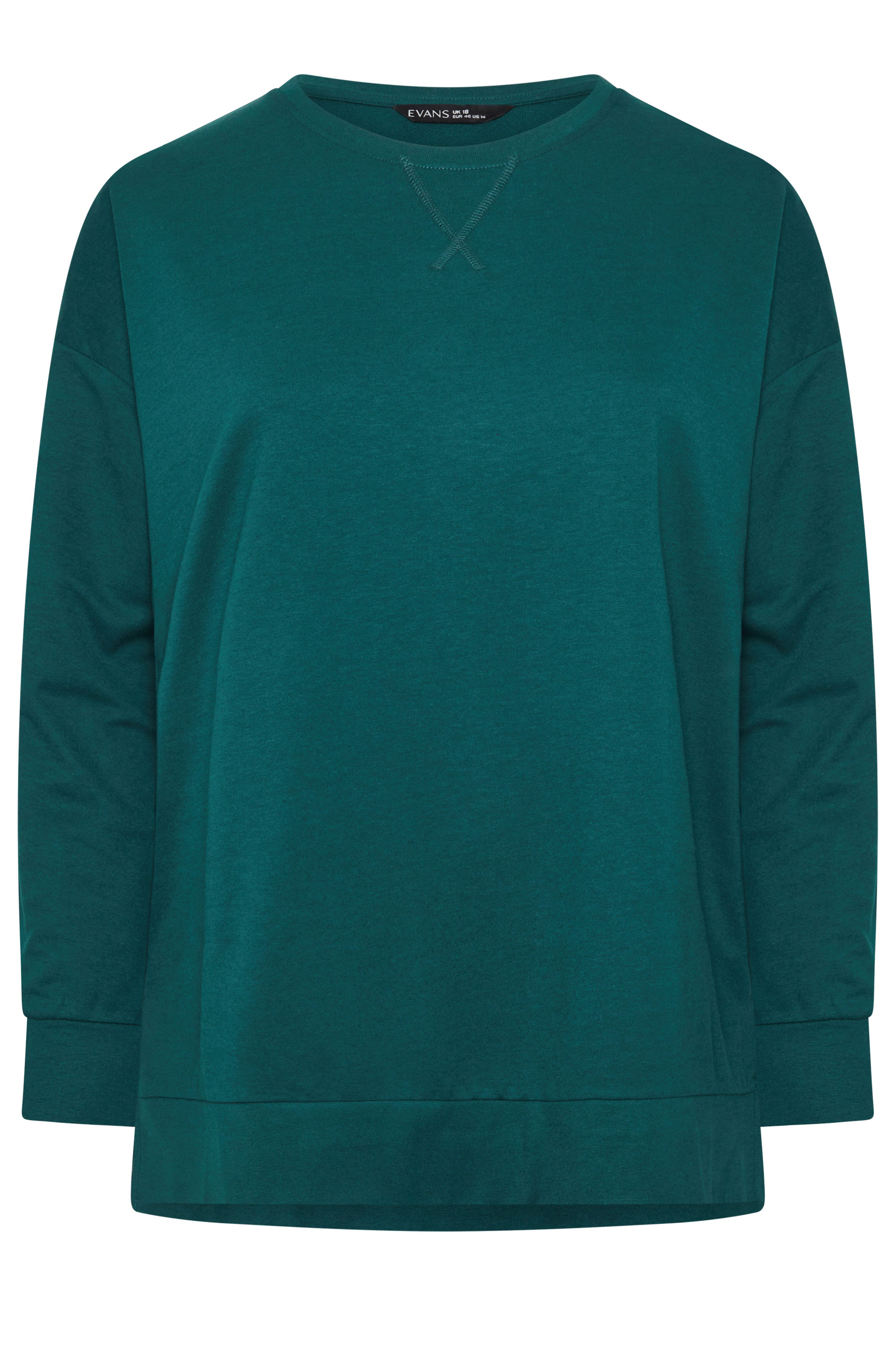 EVANS Plus Size Teal Green Luxe Sweatshirt | Evans 5