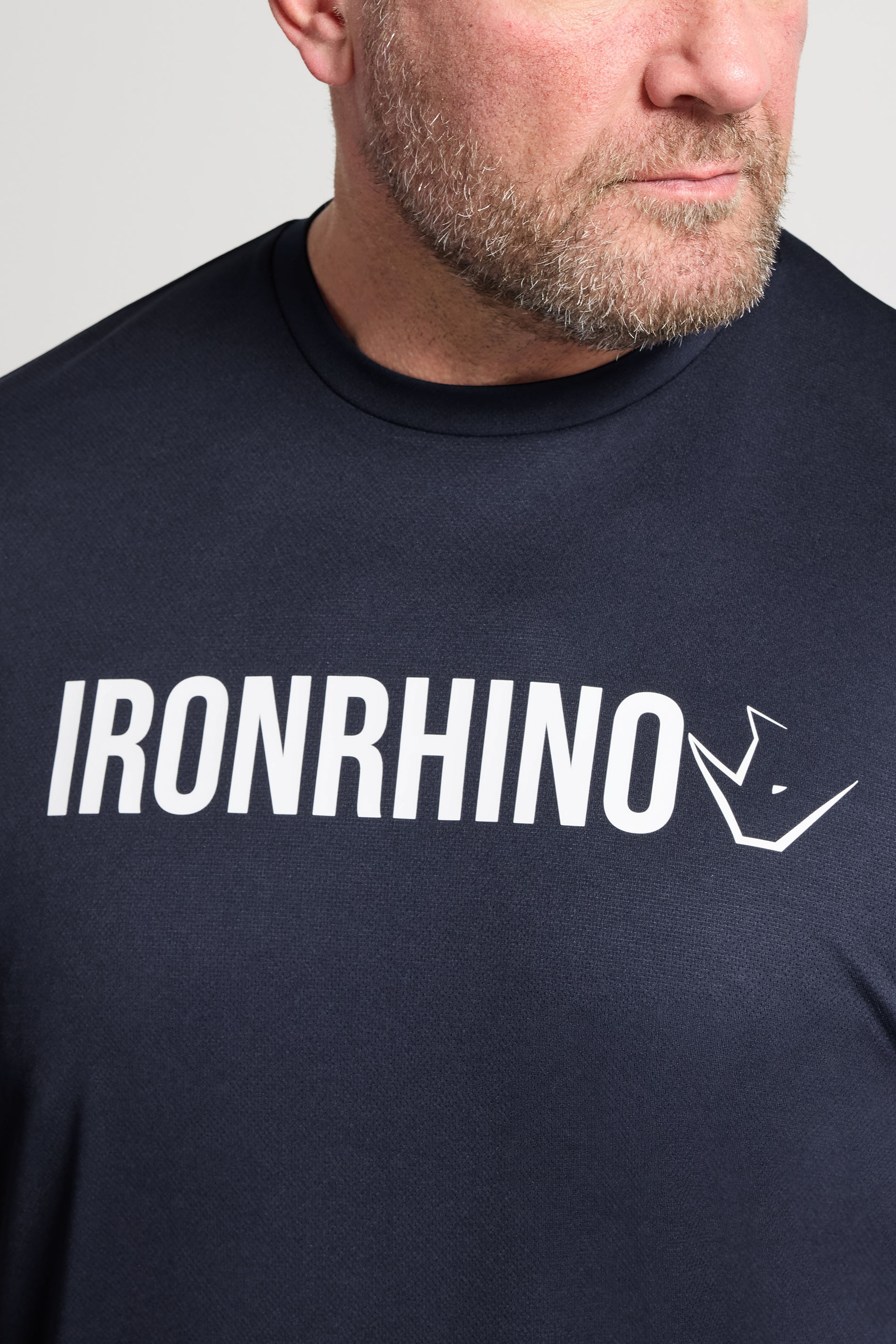IronRhino Big & Tall Navy Blue Branded Performance T-Shirt | BadRhino 4