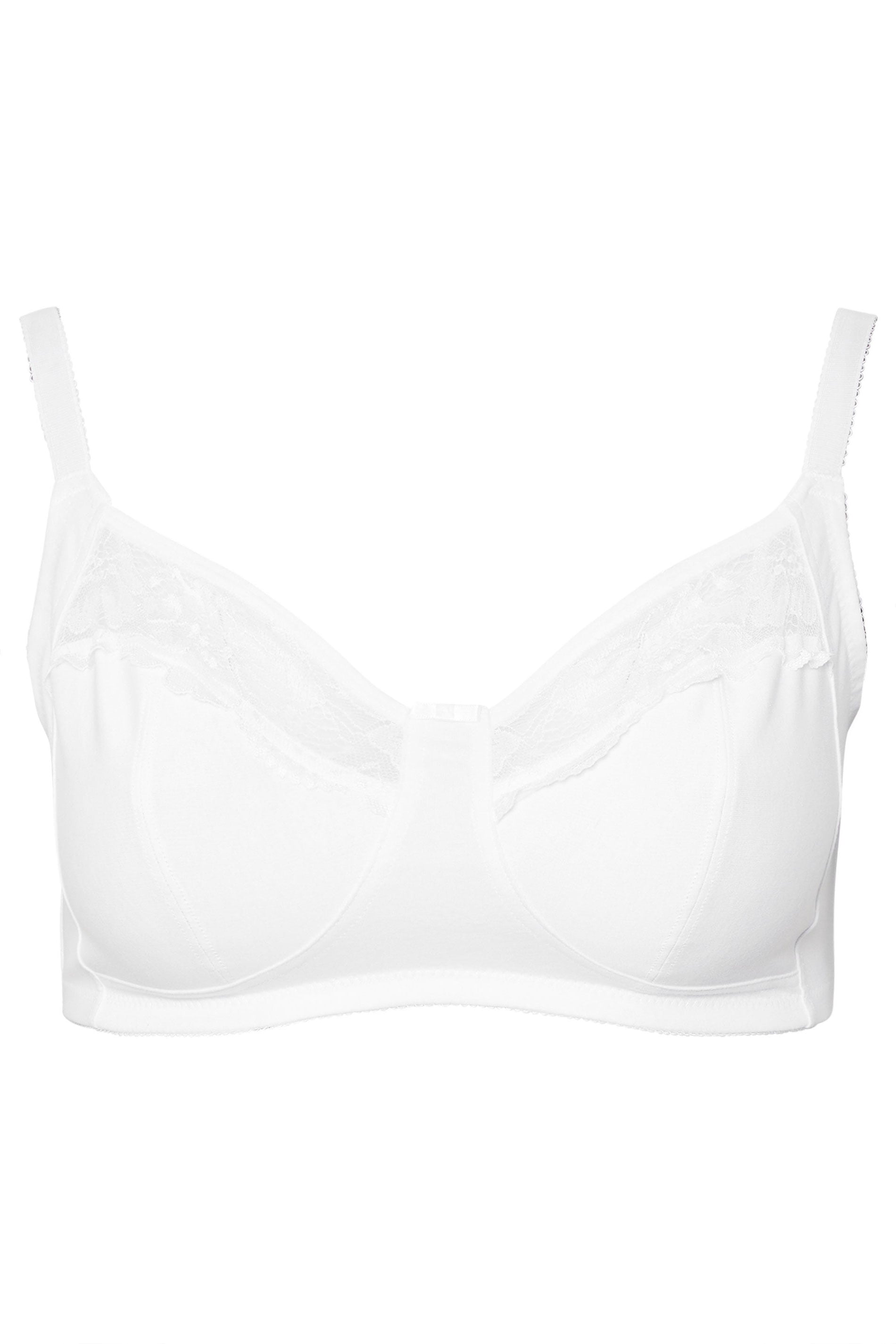 YOURSET 2 PACK Plus Size Pink Cotton Lace Trim Non-Padded Non-Wired Bralette | Yours Clothing 10