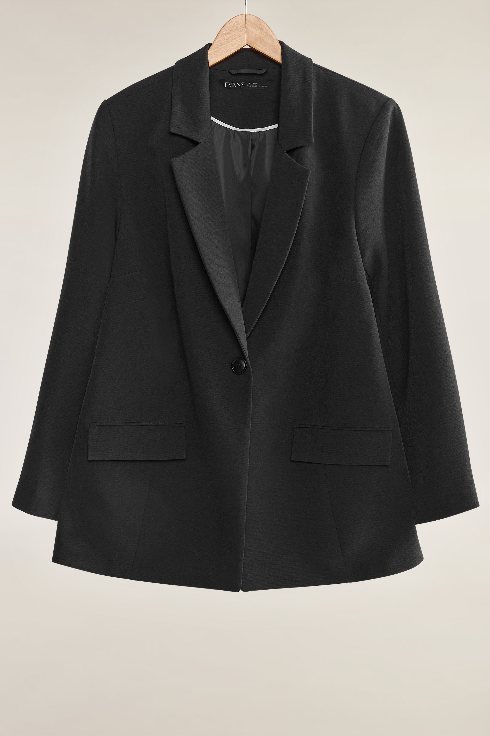 EVANS Plus Size Black Single Breasted Blazer | Evans 5