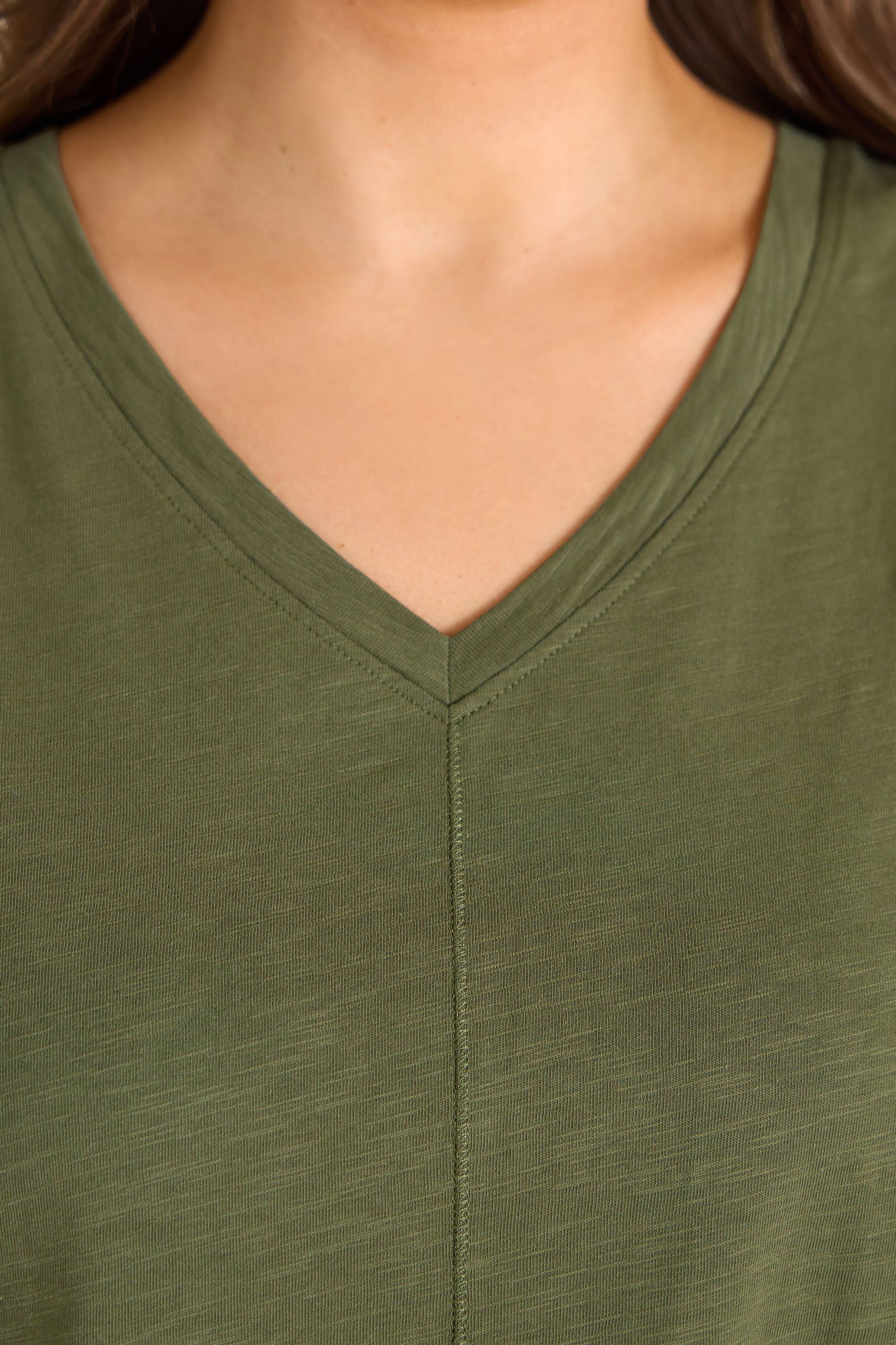 EVANS Plus Size Khaki Green Premium Cotton Vest Top | Evans 5