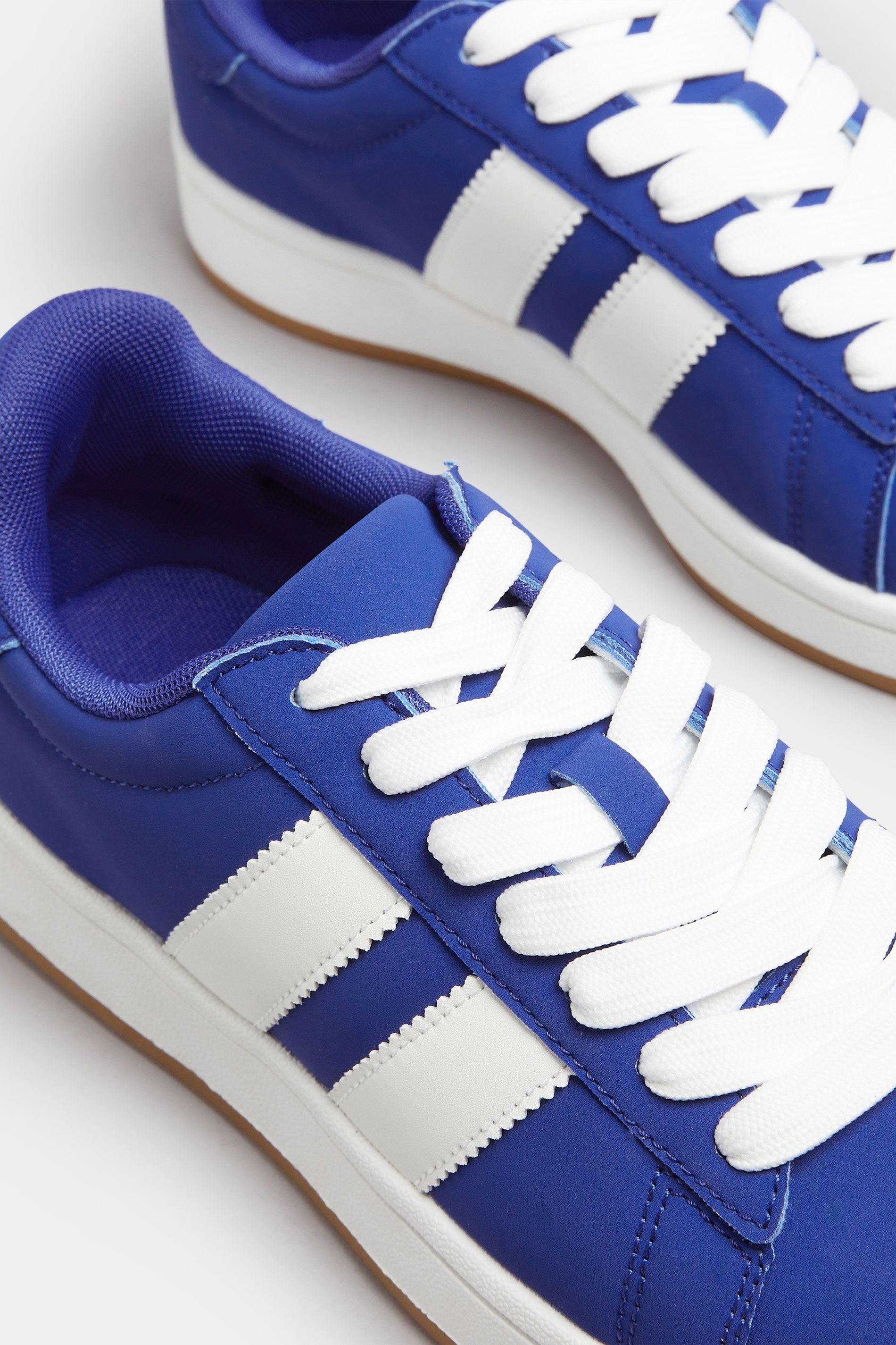 Dark Blue Padded Lace Up Trainers In Wide E Fit | Yours Clothing 5