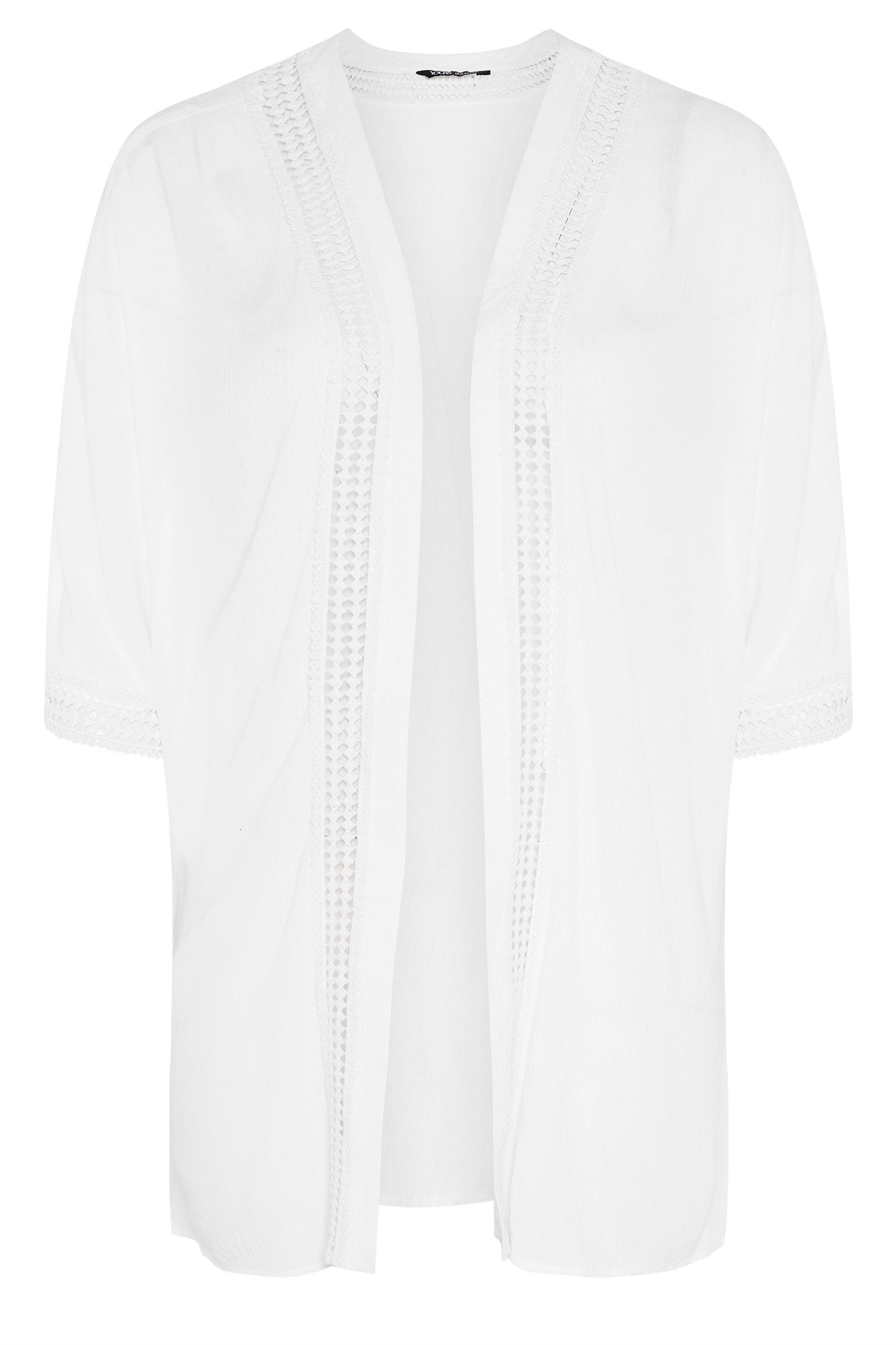YOURS Plus Size White Crinkle Beach Kimono | Yours Clothing 7