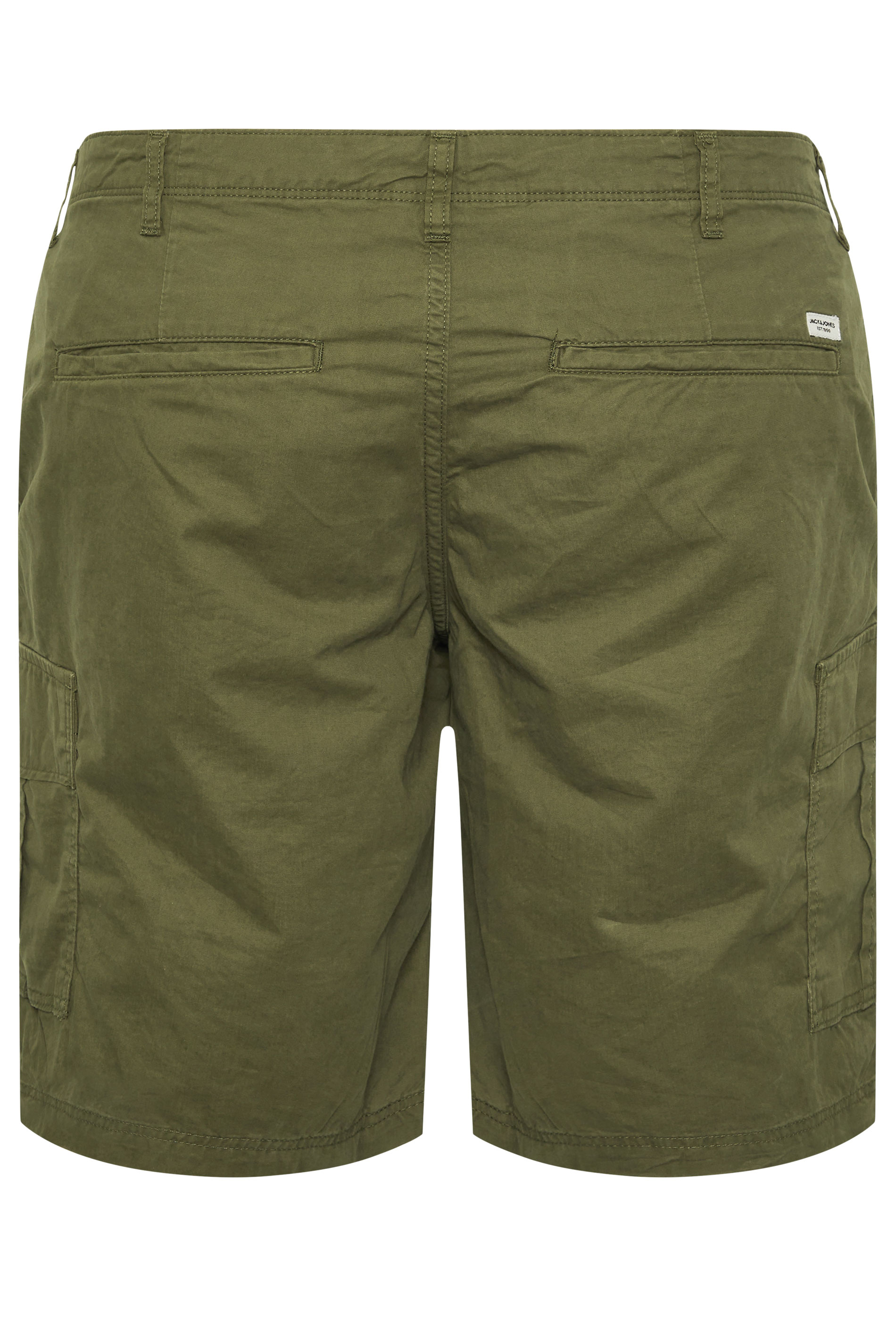 JACK & JONES Big & Tall 2 PACK Neutral And Olive Green Cargo Shorts | BadRhino 6