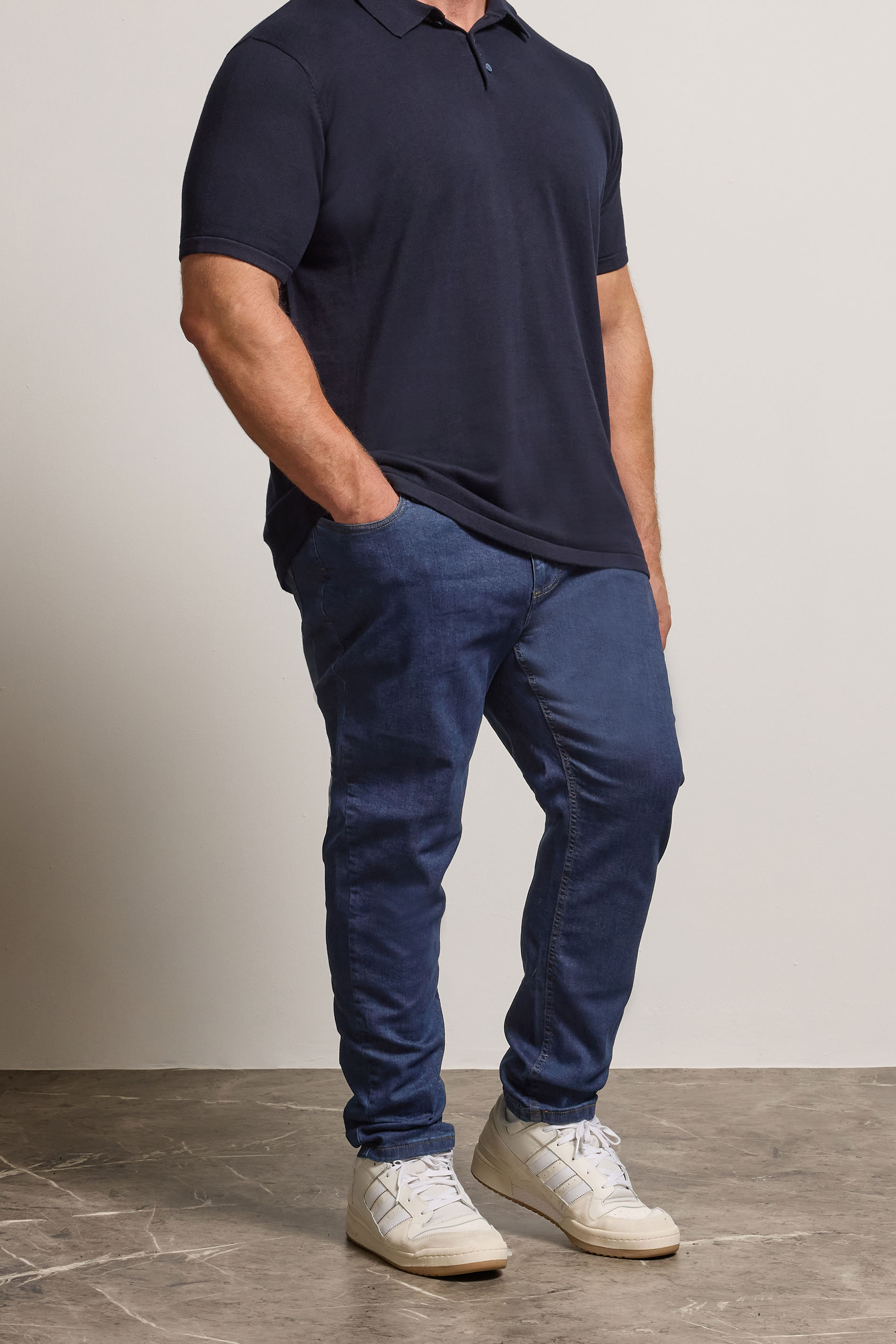 BadRhino Big & Tall Indigo Blue Tapered Fit Stretch Jeans | BadRhino 3