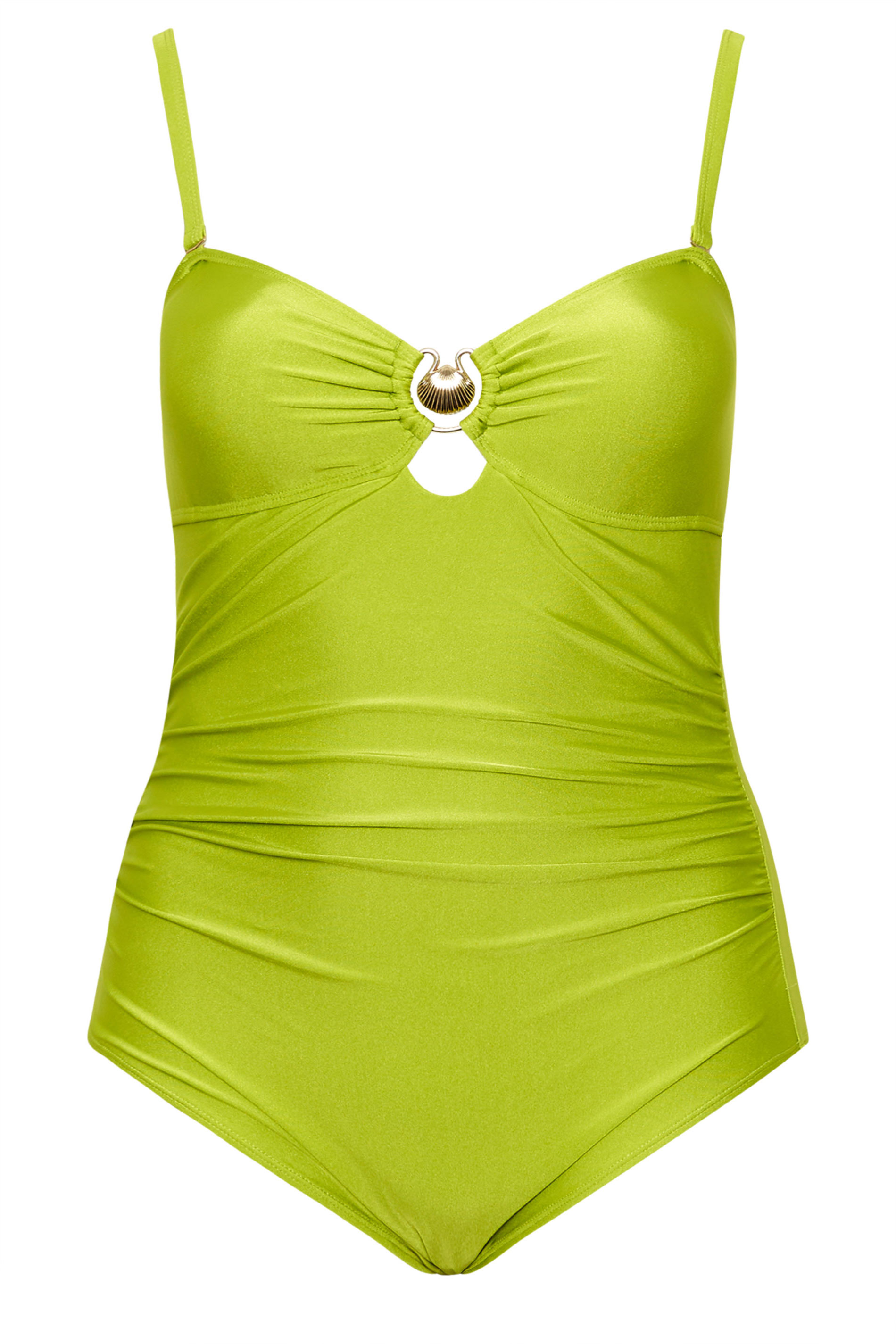 YOURS Plus Size Green Shell Detail Swimsuit | Yours Clothing 8