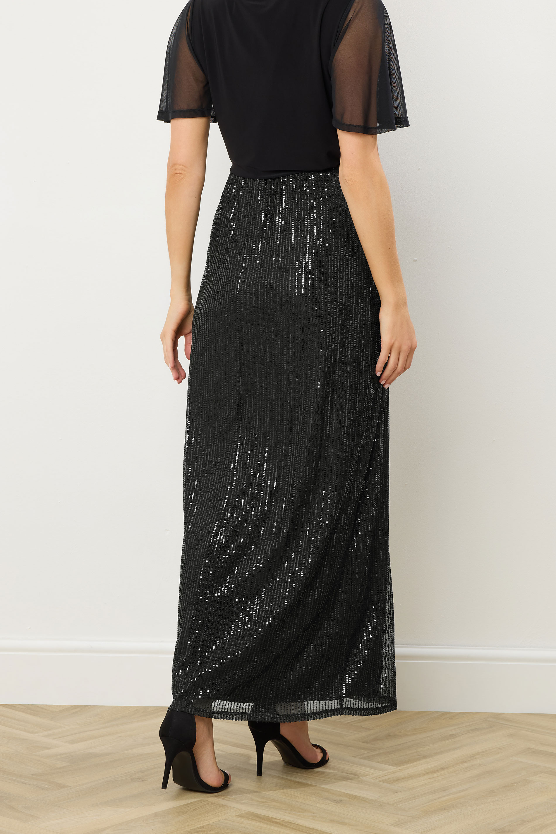 LTS Tall Black Sequin Maxi Skirt | Long Tall Sally 2