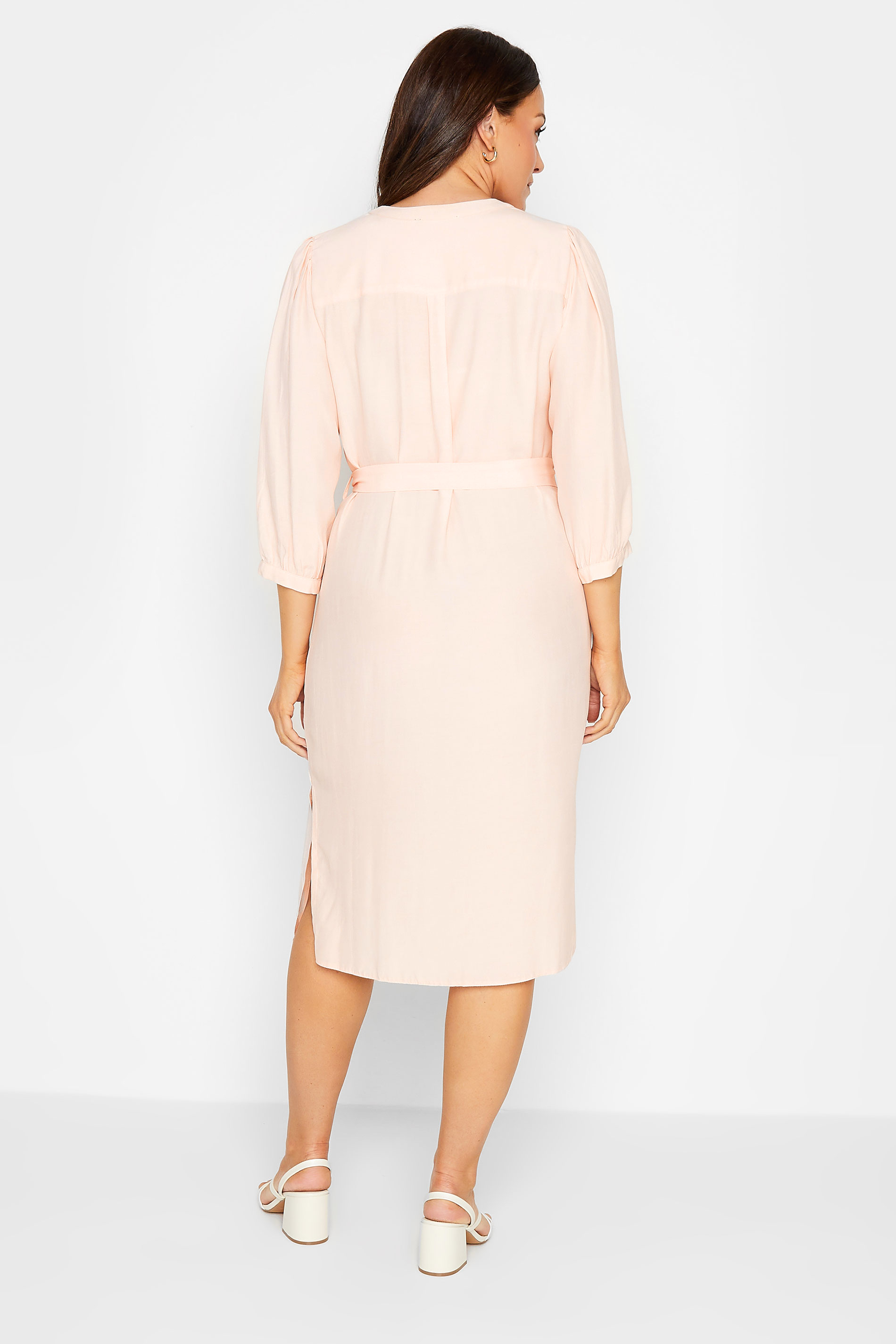 M&Co Light Pink Tie Waist Tunic Dress | M&Co 3