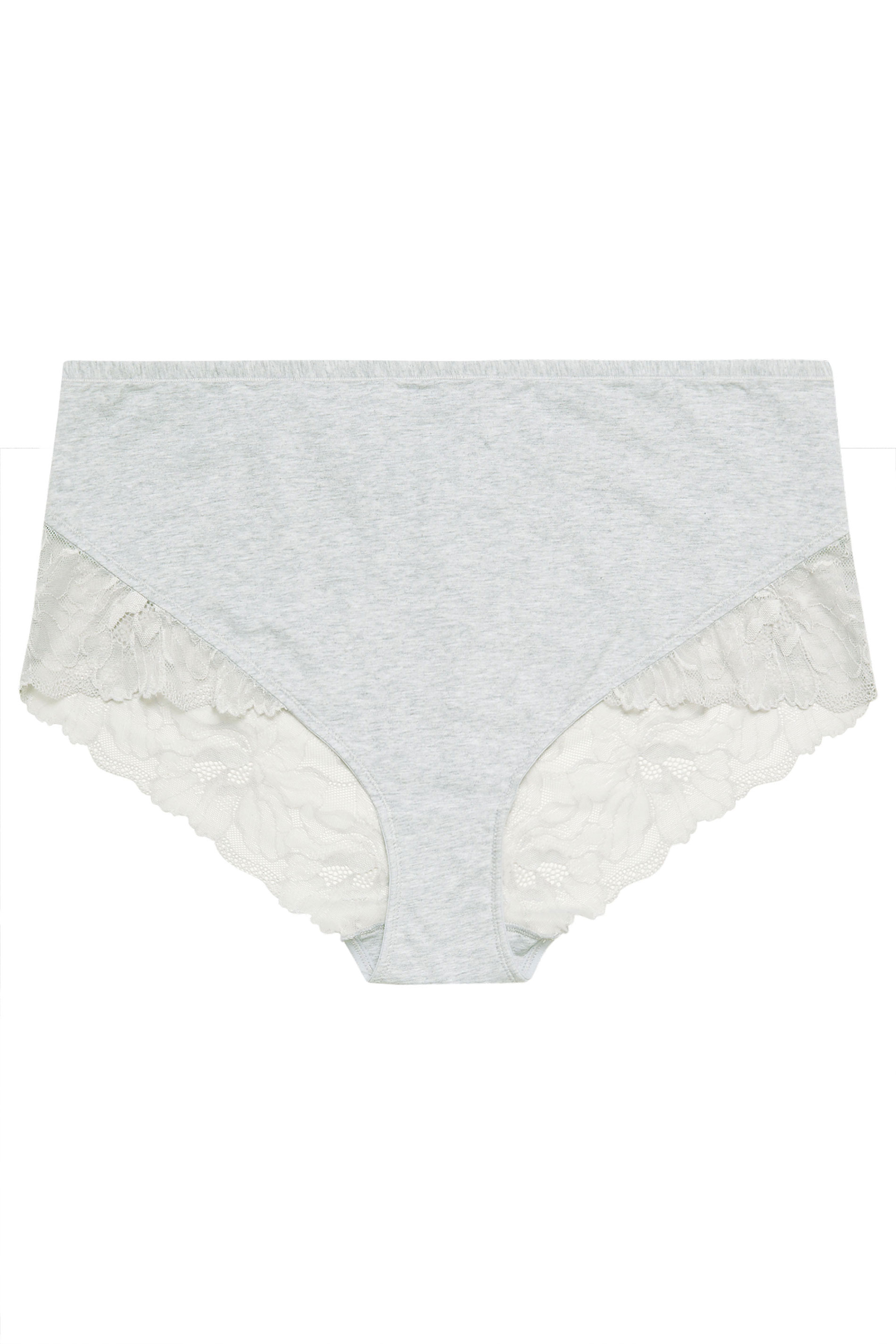 YOURS Curve Grey Marl Lace Back Full Briefs | Yours Clothing 6