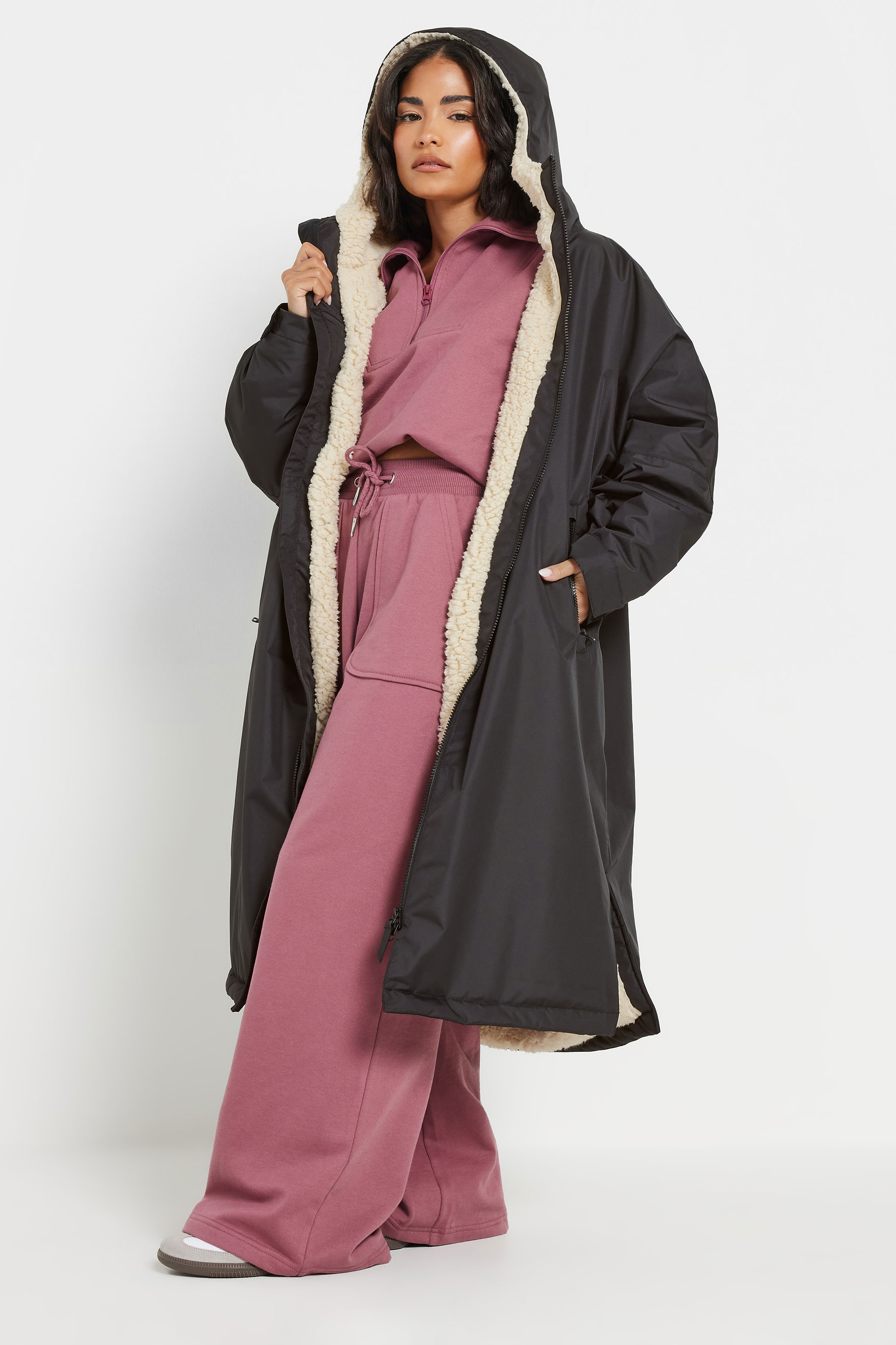 PixieGirl Petite Women's Black Waterproof Fleece Lined Robe | PixieGirl 1