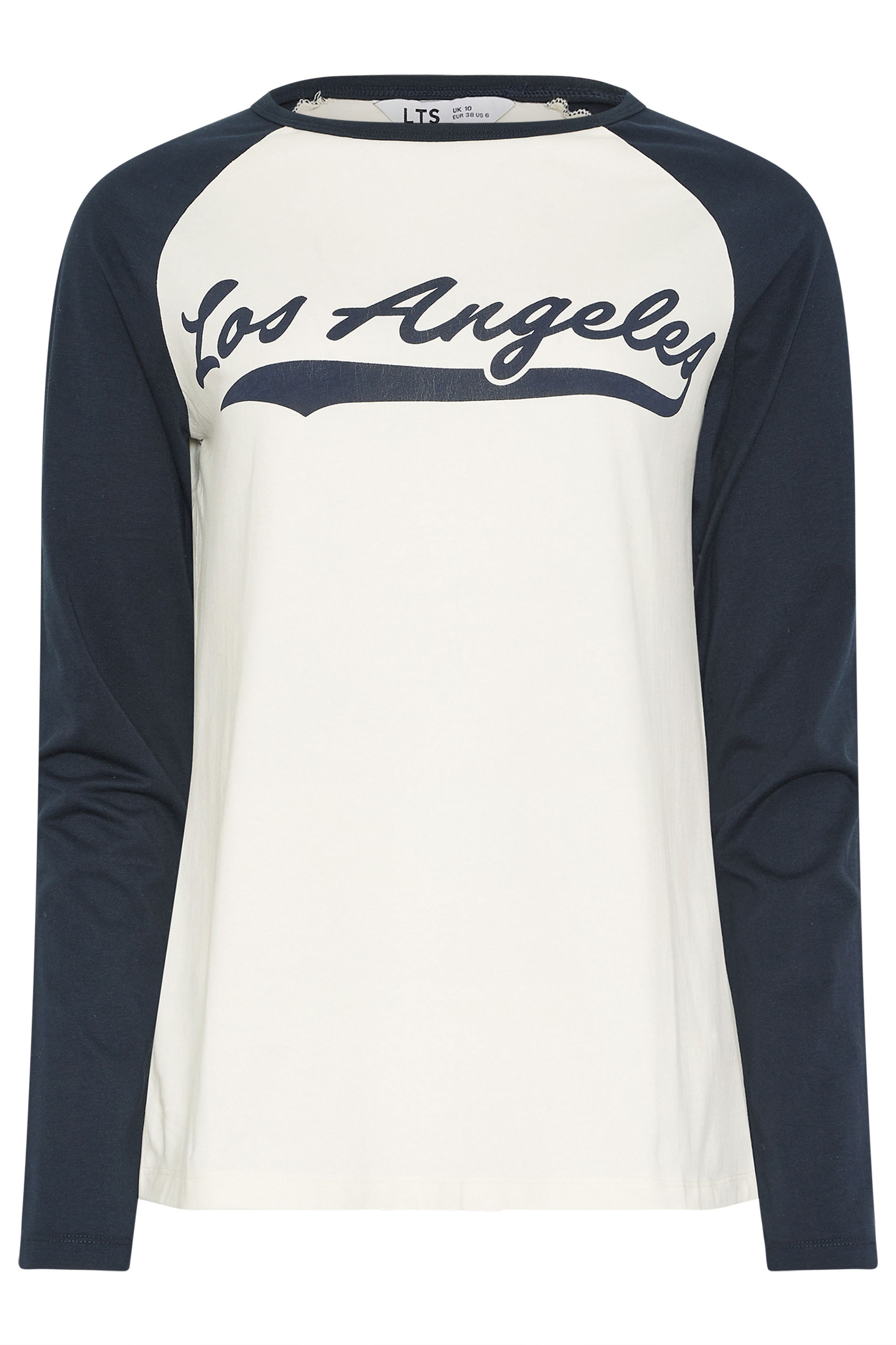 LTS Tall Women's Navy Blue & Cream 'Los Angeles' Slogan Cotton T-Shirt | Long Tall Sally 6