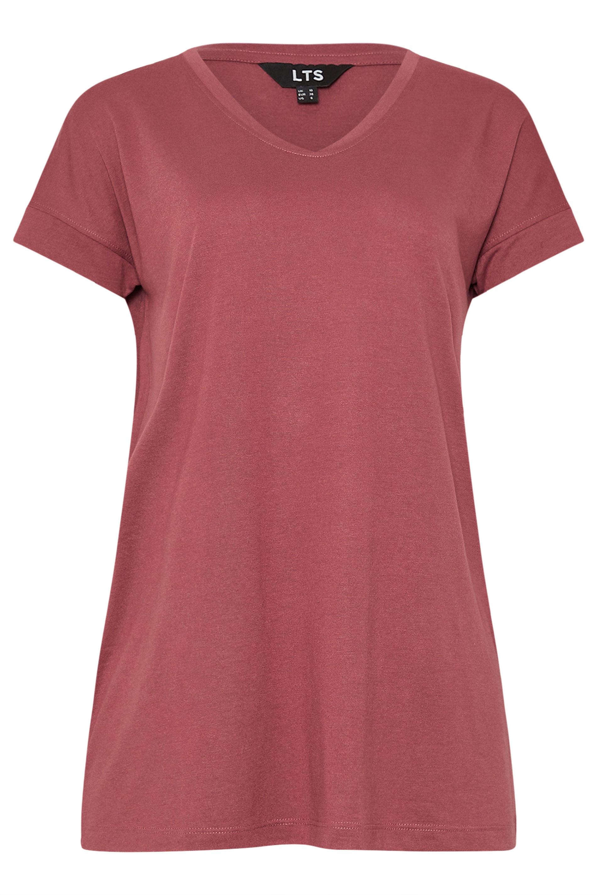 LTS PREMIUM Tall Coral Pink V-Neck Modal T-Shirts | Long Tall Sally 5