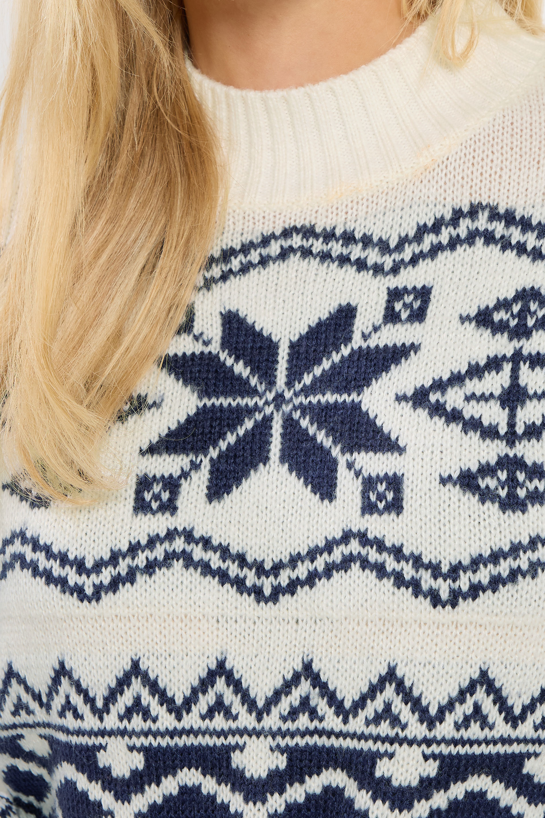 M&Co Petite Navy Blue & White Fairisle Knit Jumper | M&Co 4