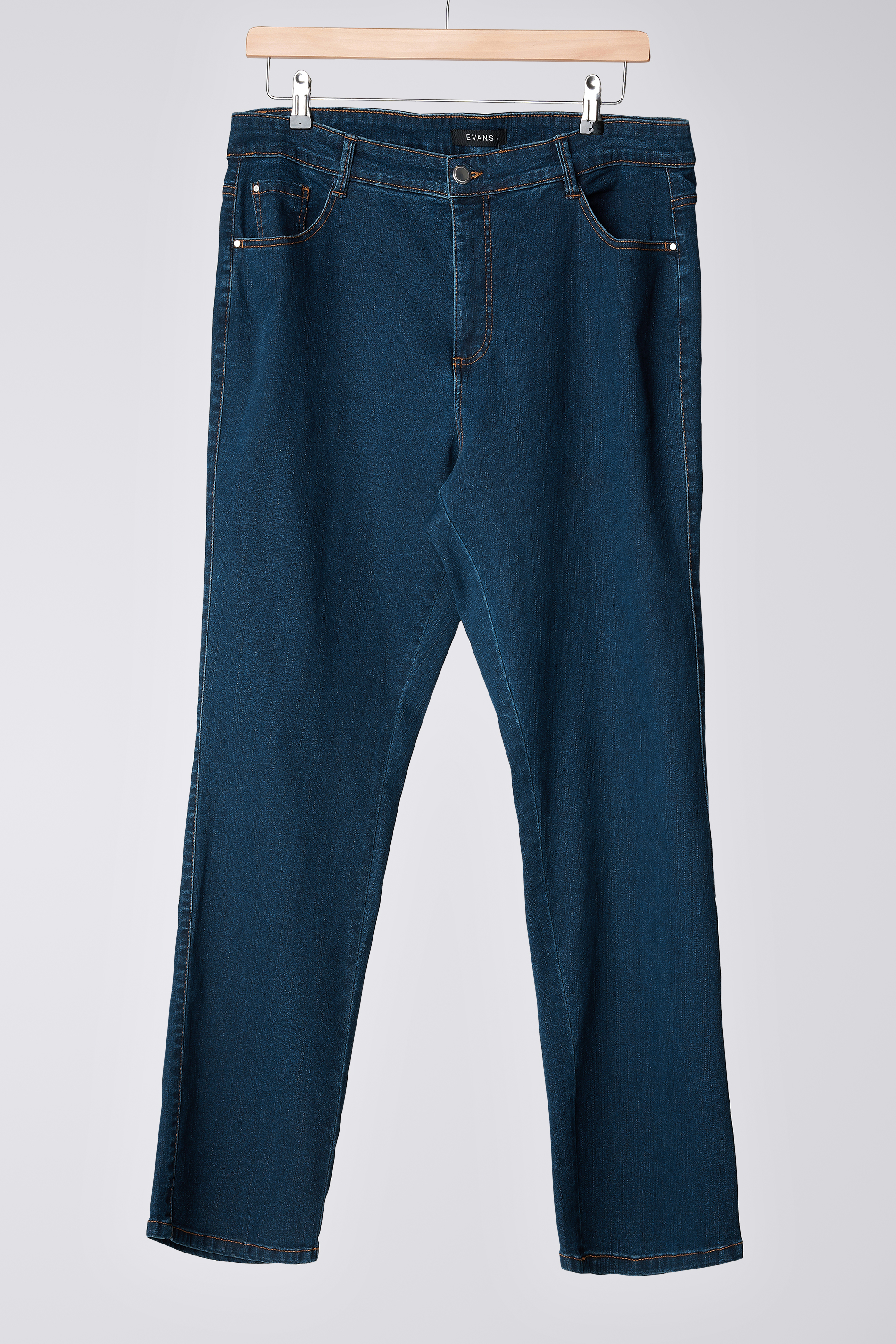 EVANS Plus Size Curve Fit Indigo Straight Leg Jeans 5