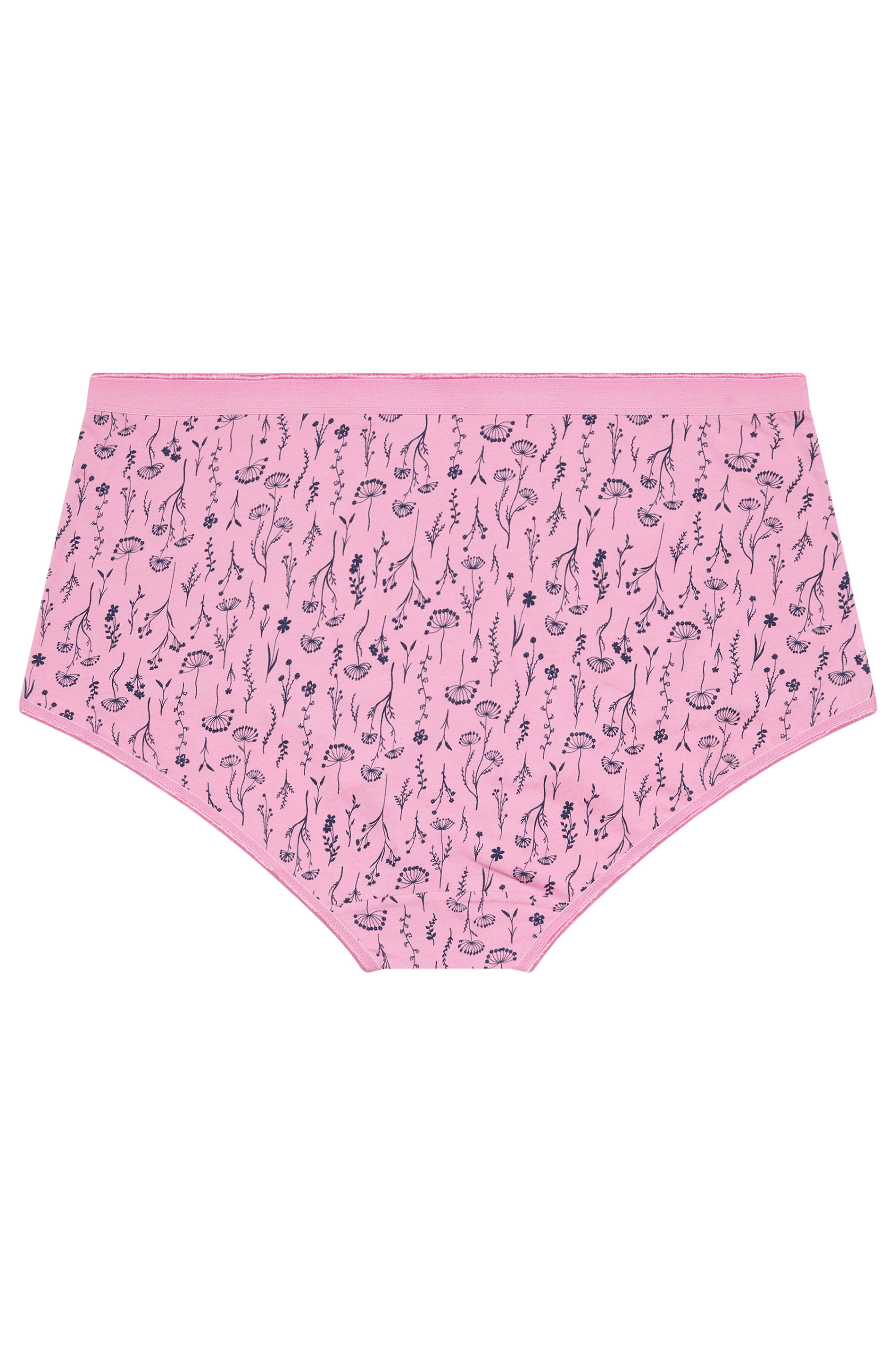 YOURSET 5 PACK Plus Size Pink & Navy Blue Floral Full Briefs | Yours Clothing 8
