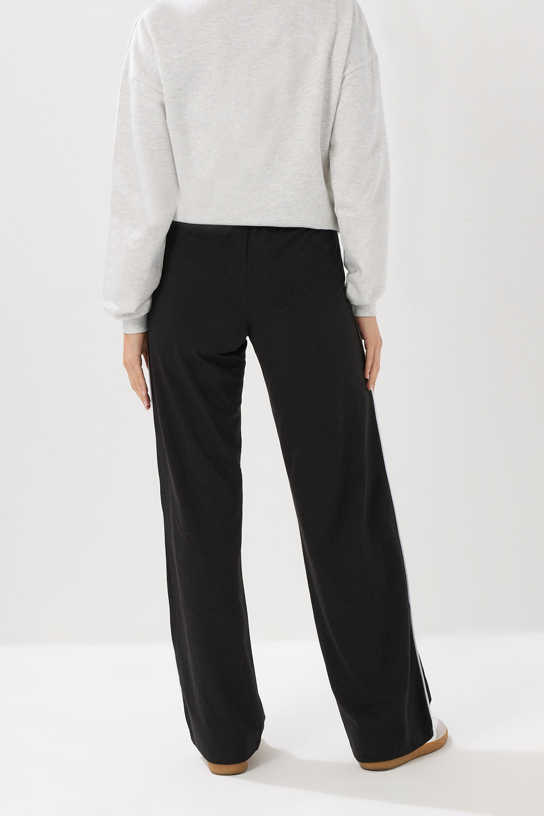 LTS Tall Black Striped Wide Leg Leggings | Long Tall Sally 4