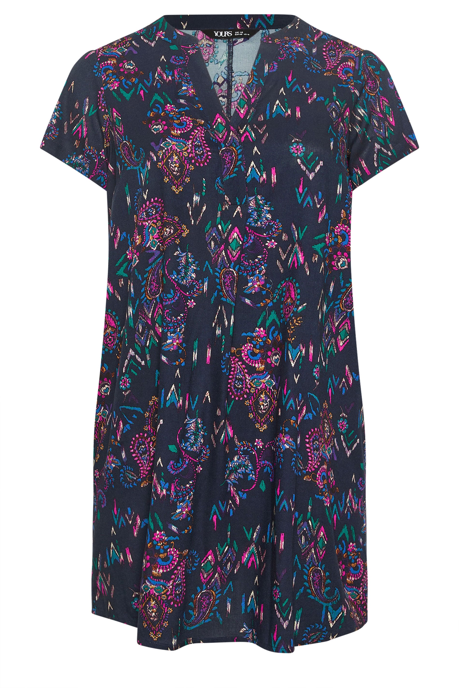 YOURS Plus Size Black Paisley Pleat Front Dress | Yours Clothing 5