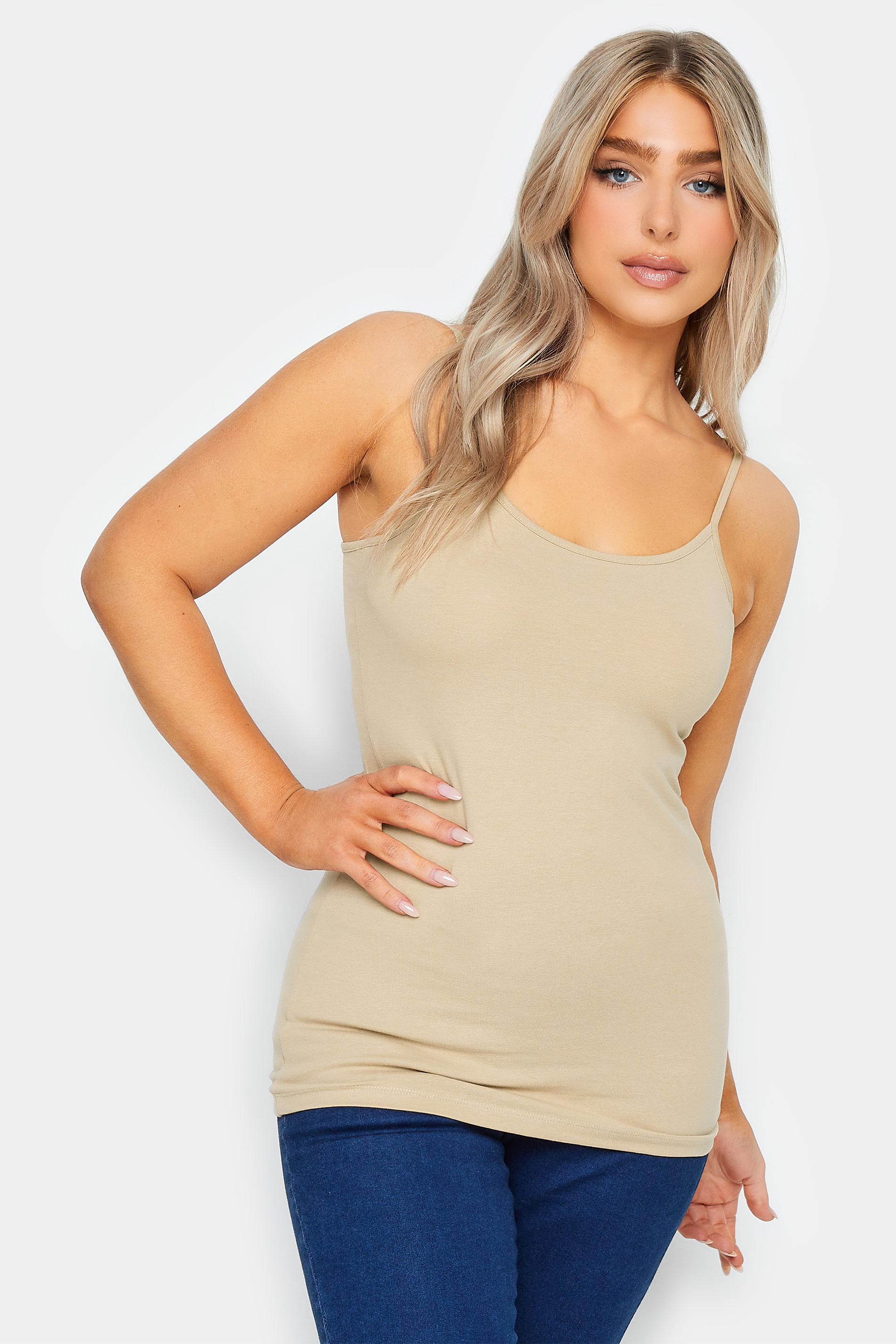 M&Co 3 PACK Beige Brown & White Cami Vest Tops | M&Co 2