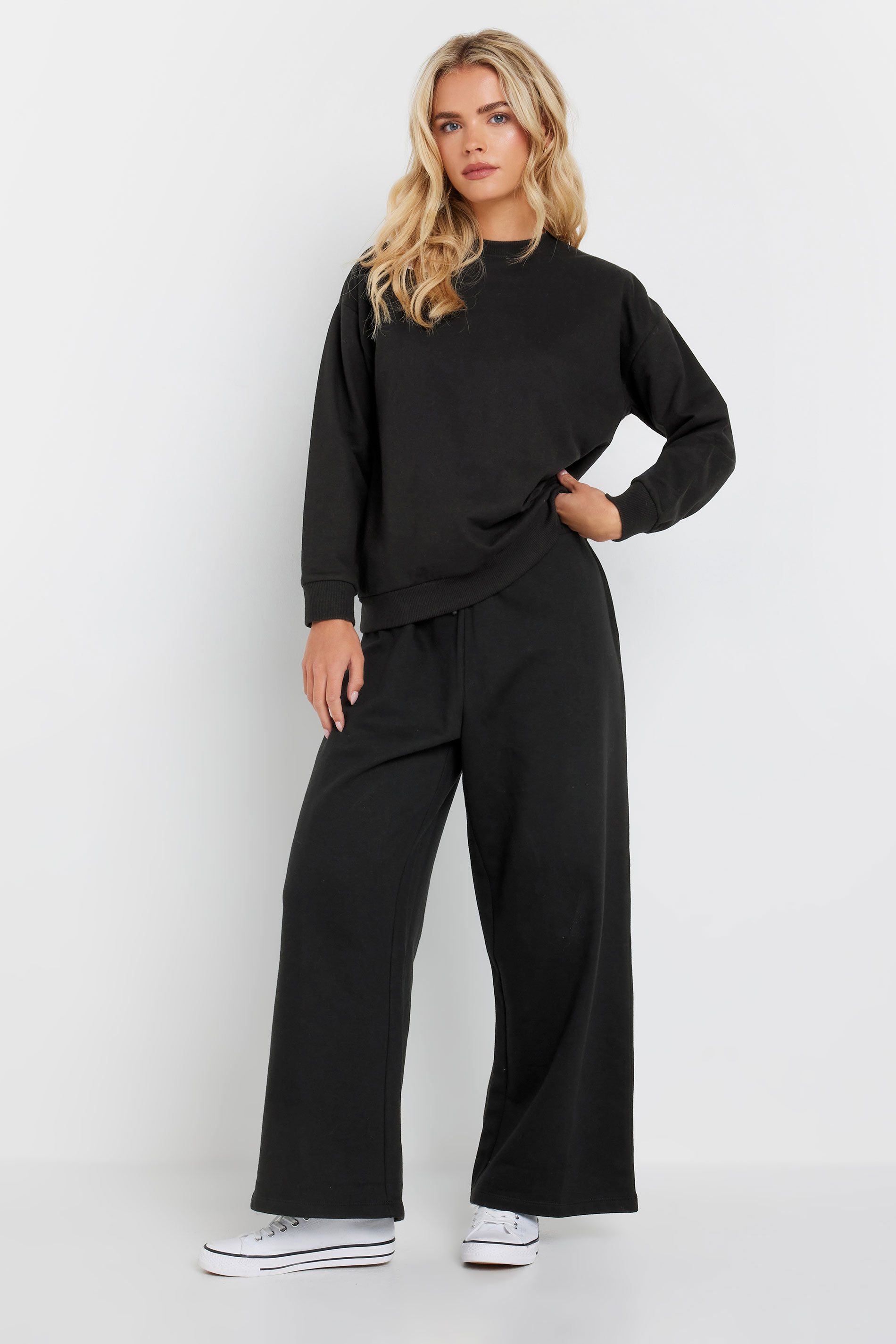M&Co Petite Black Wide Leg Joggers | M&Co 1