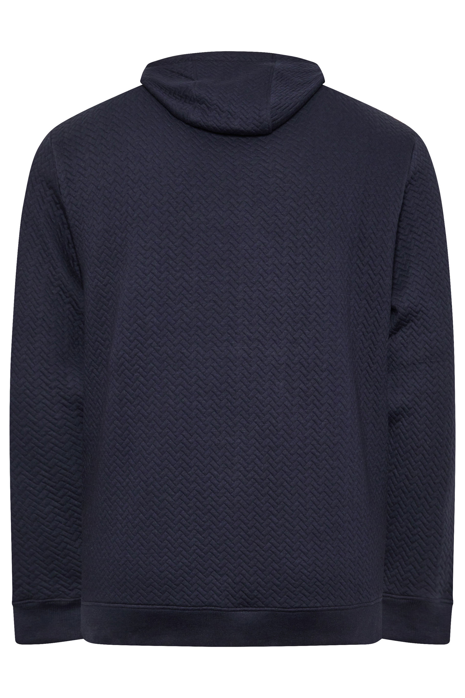 BadRhino Big & Tall Navy Blue Chevron Quilted Hoodie 4