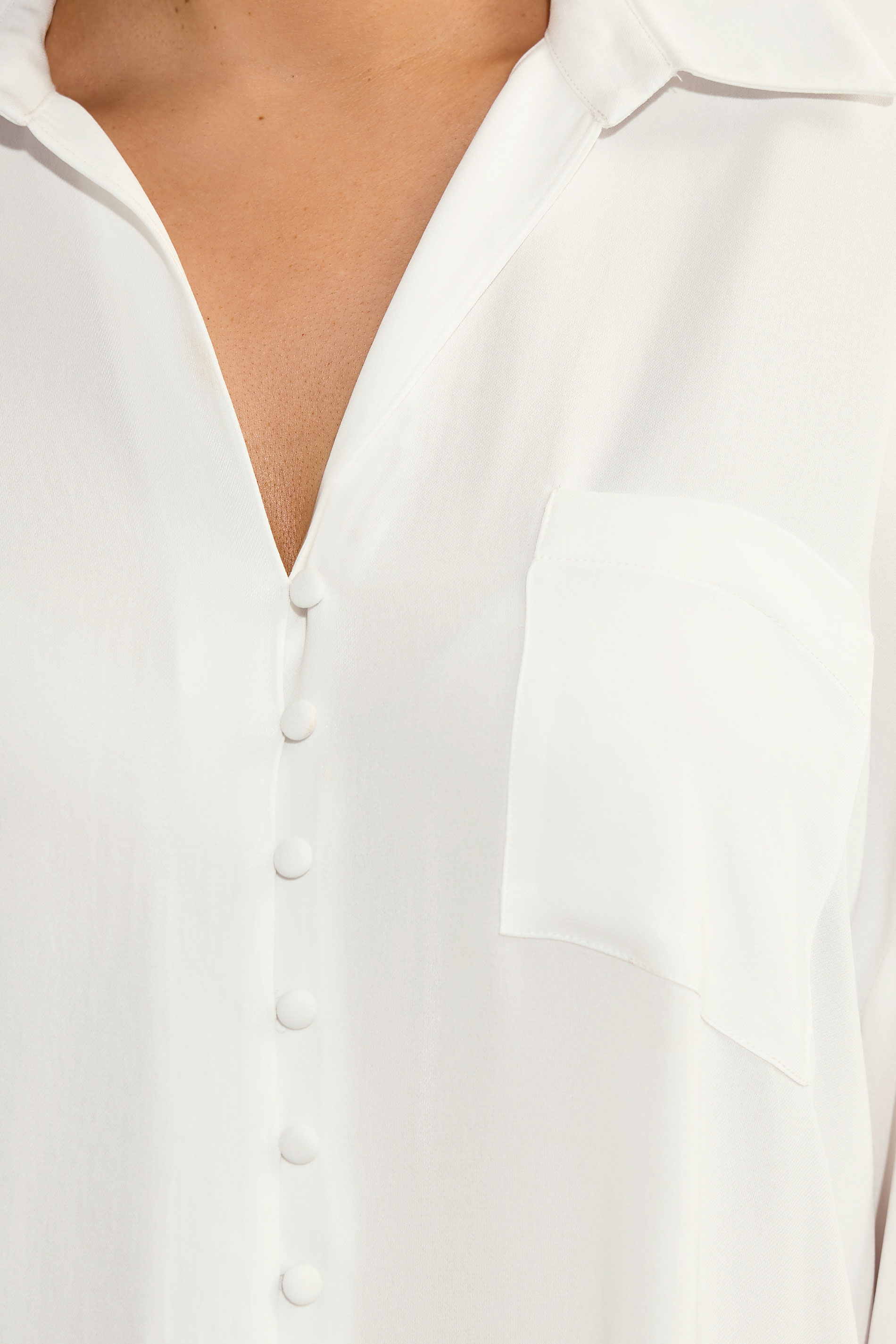 EVANS Plus Size White Dipped Hem Oversized Shirt | Evans 4
