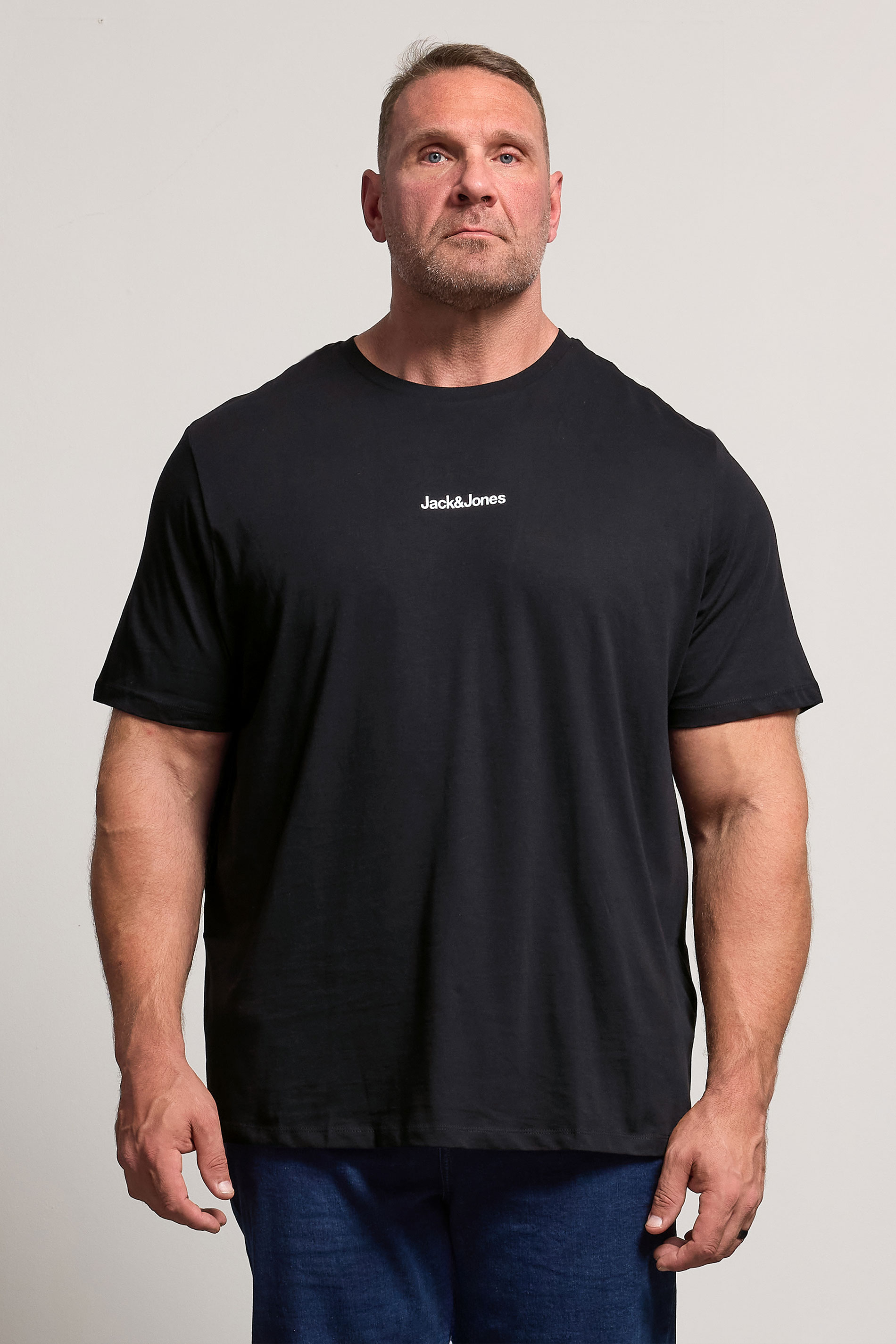 JACK & JONES Big & Tall Black Crew Neck Graphic T-Shirt 3