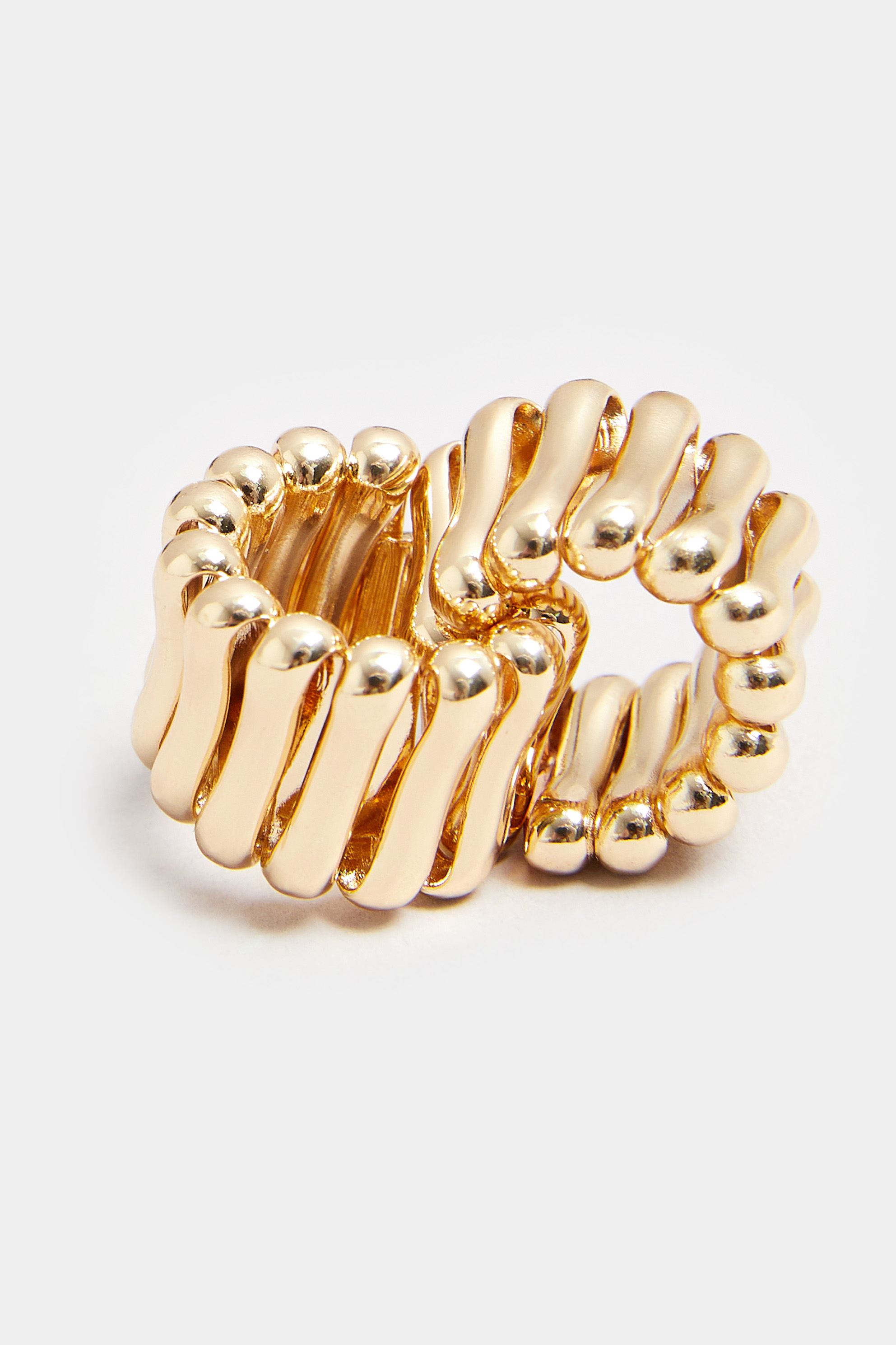 Gold Tone Chunky Layered Hoop Earrings 2