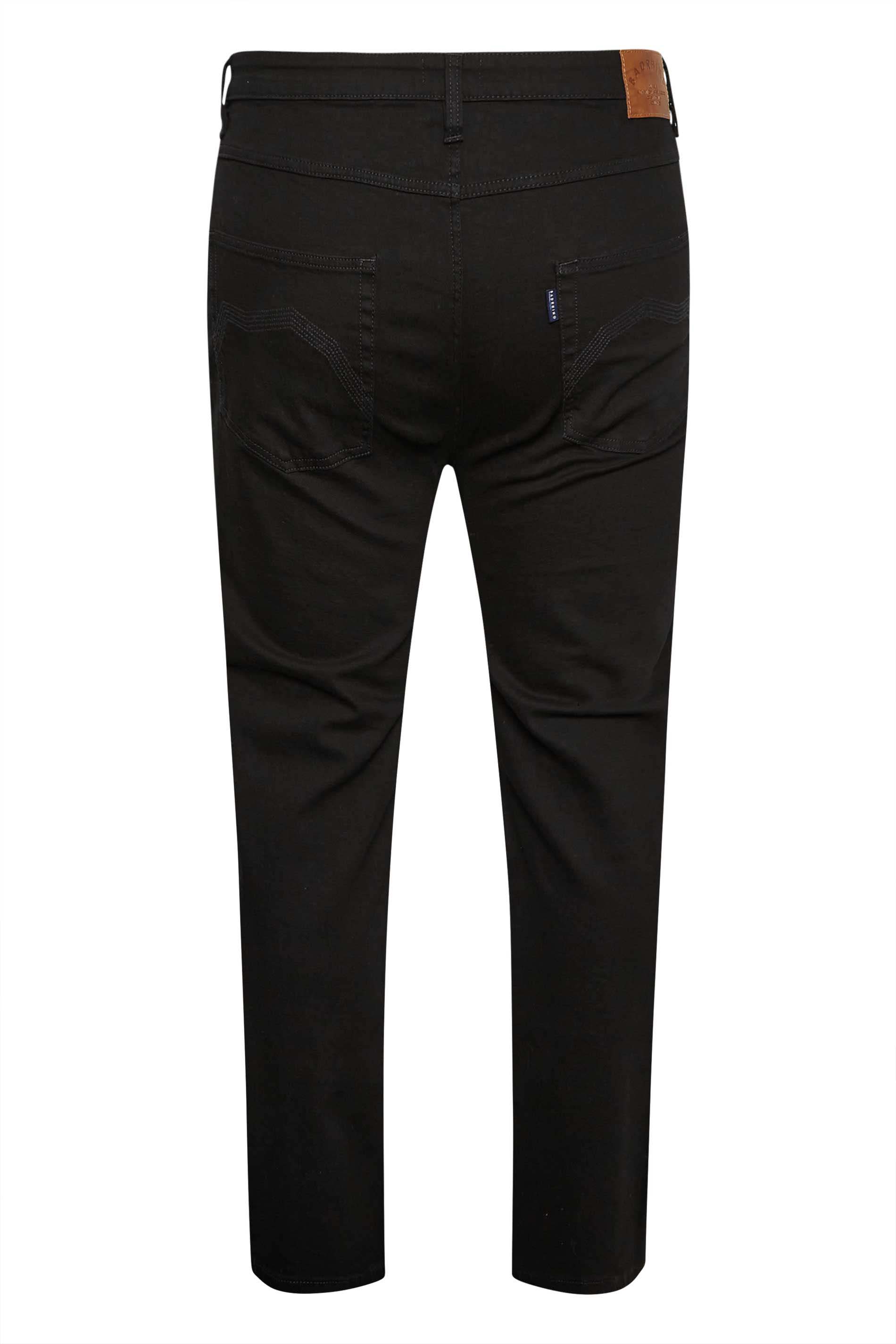 BadRhino Big & Tall Black Straight Leg Stretch Jeans | BadRhino 8