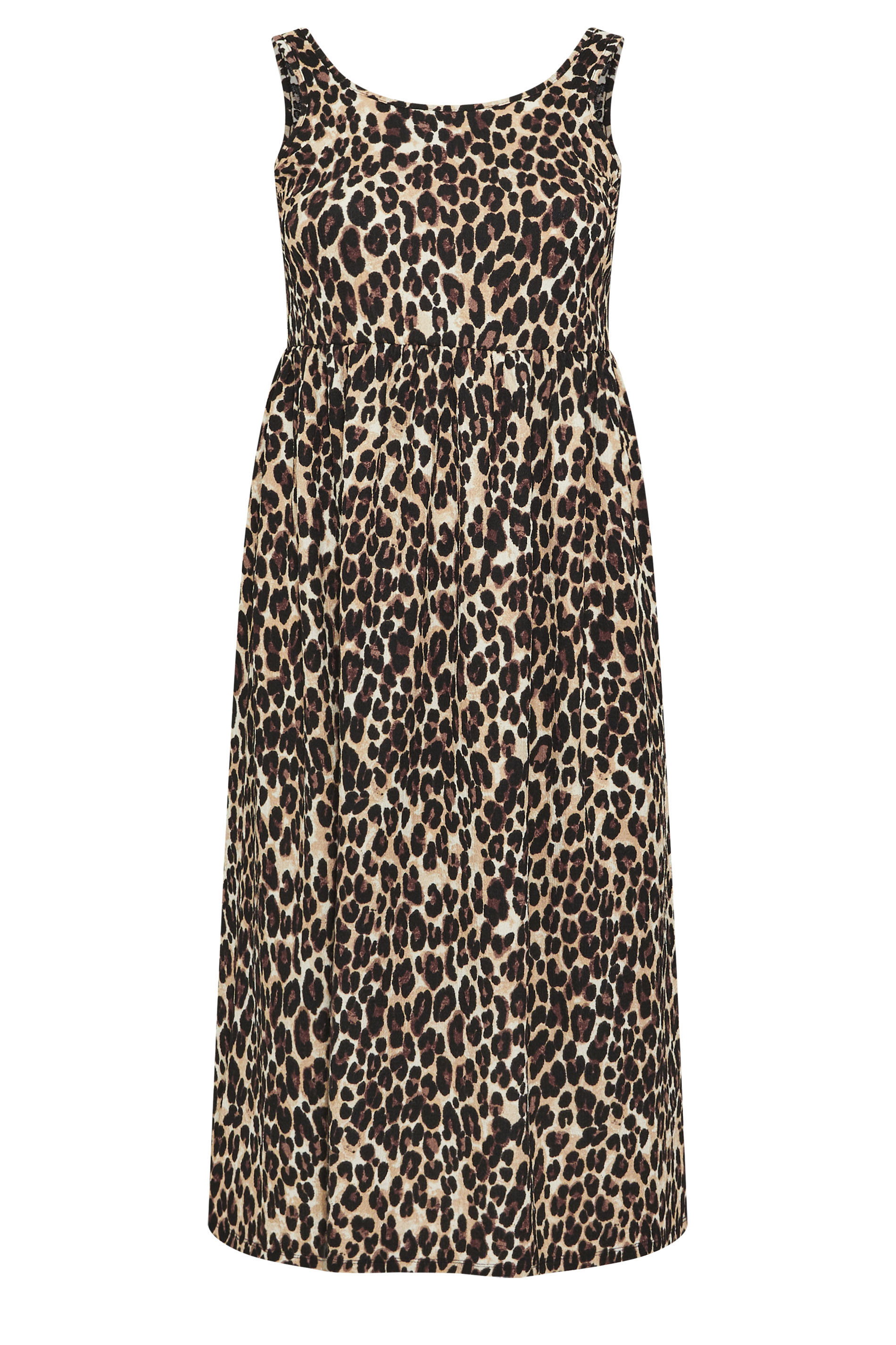 YOURS Plus Size Brown Leopard Sleeveless Midi Dress | Yours Clothing 5