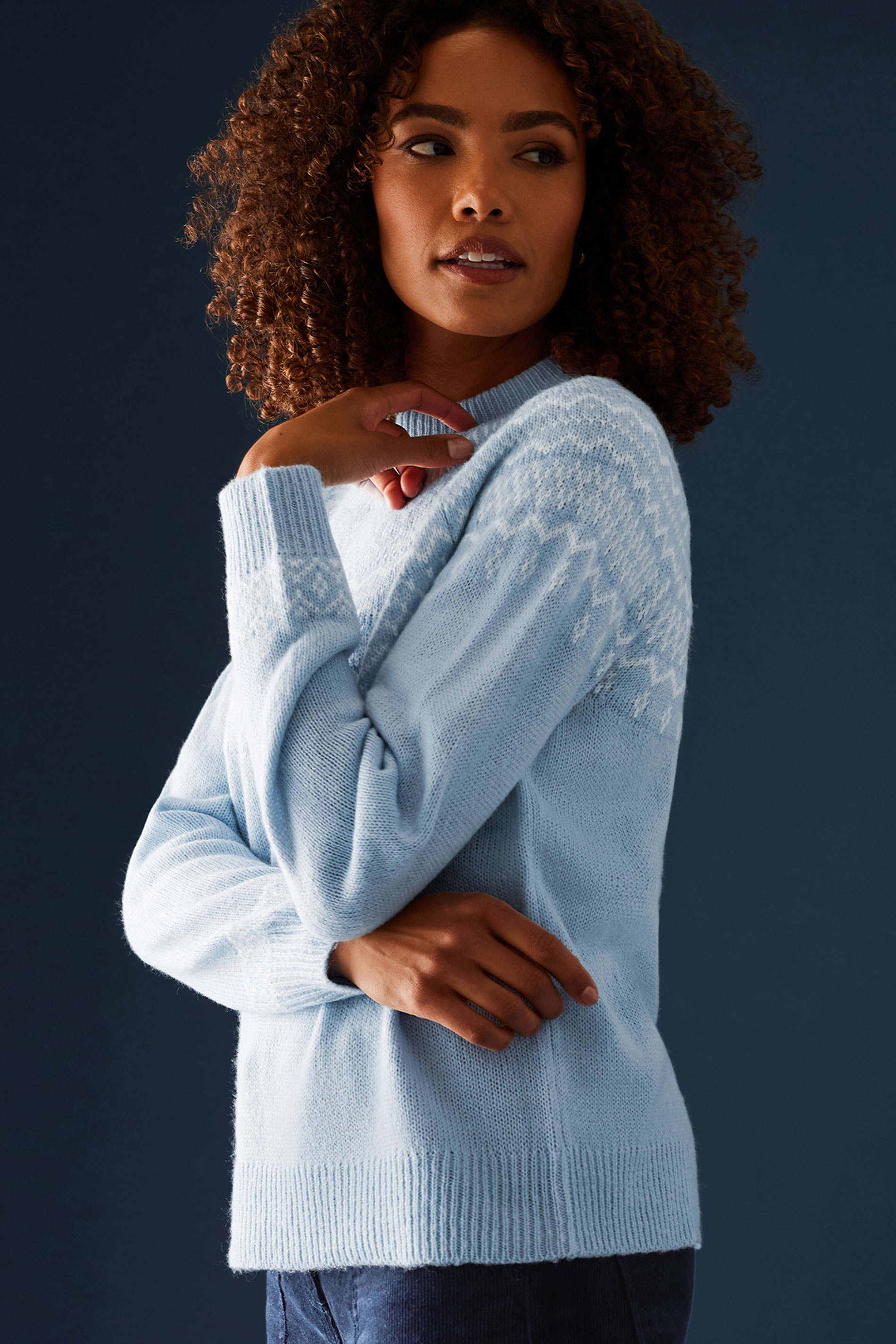M&Co Light Blue Fairisle Knit Jumper | M&Co 3