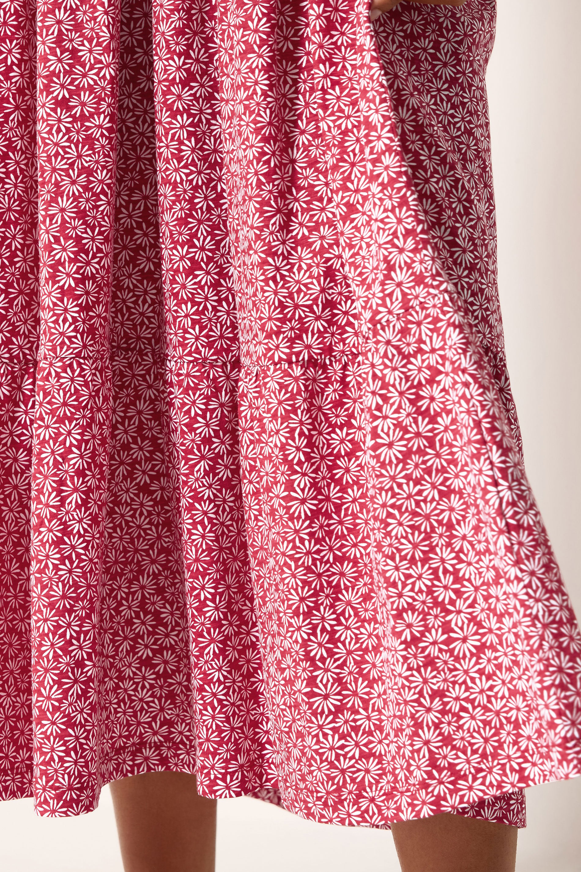 M&Co Red Floral Cotton Tiered Maxi Dress | M&Co 5
