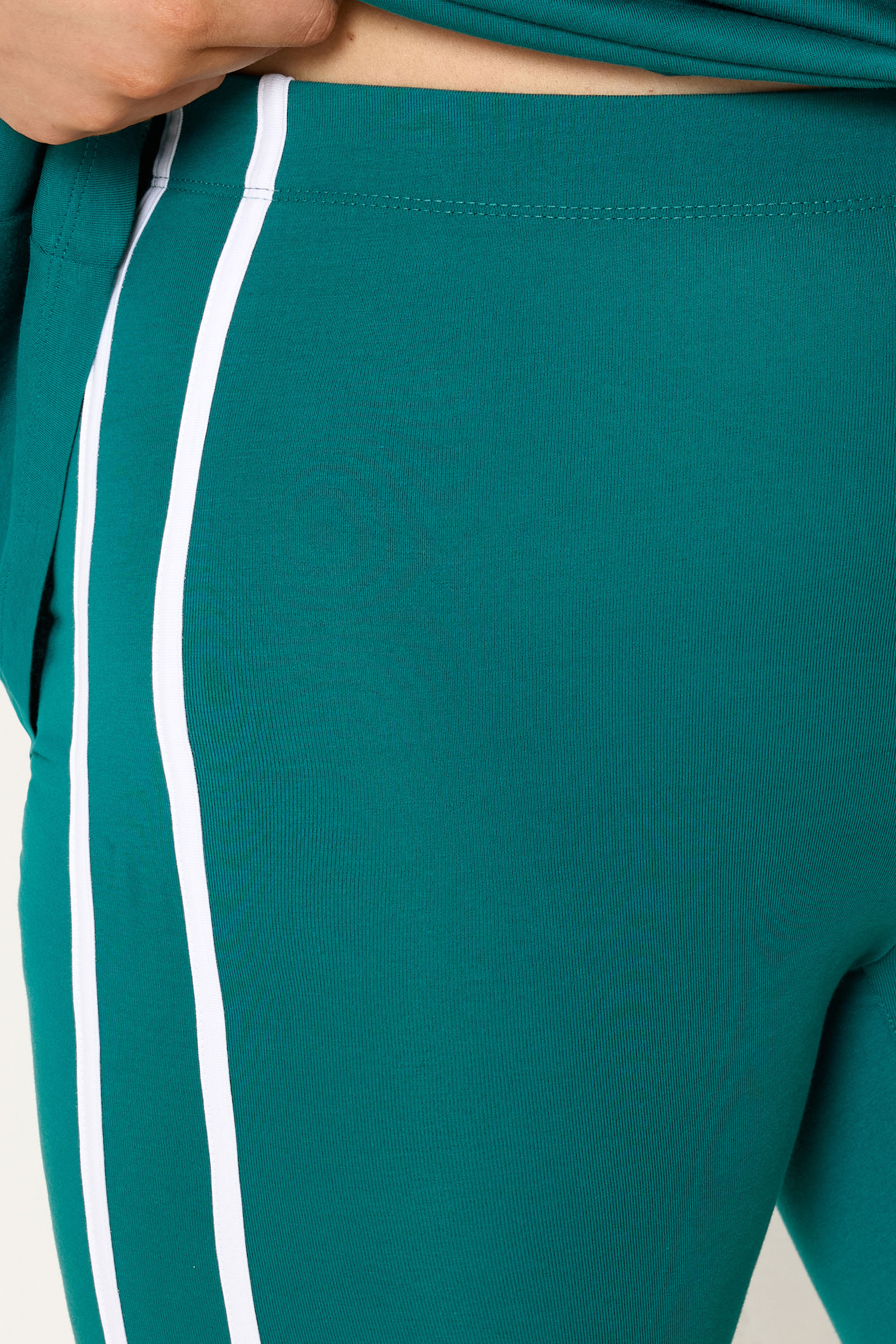 YOURS ACTIVE Plus Size Teal Green Side Stripe Leggings | Yours Clothing 4