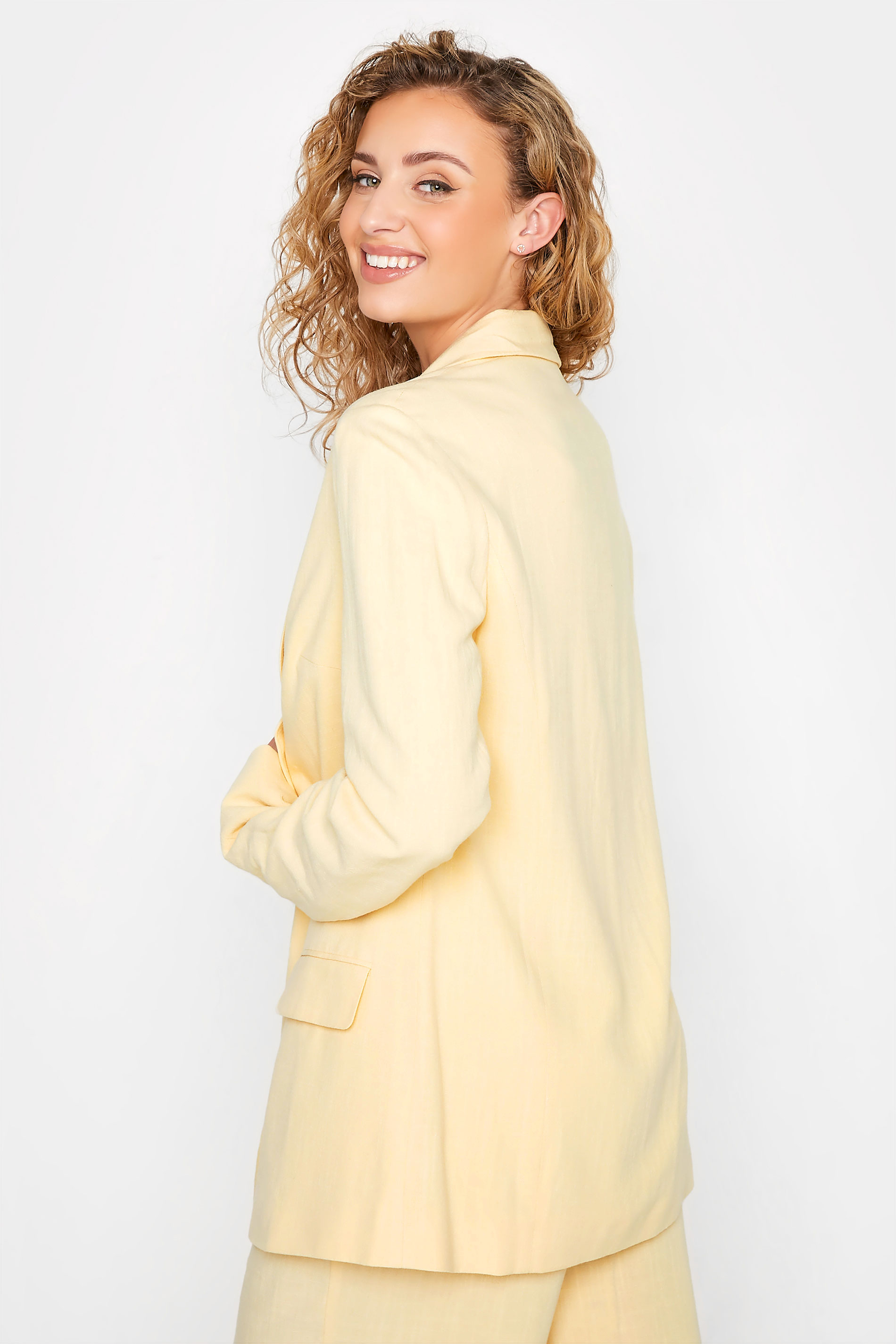LTS Tall Women's Lemon Yellow Linen Blazer | Long Tall Sally  3
