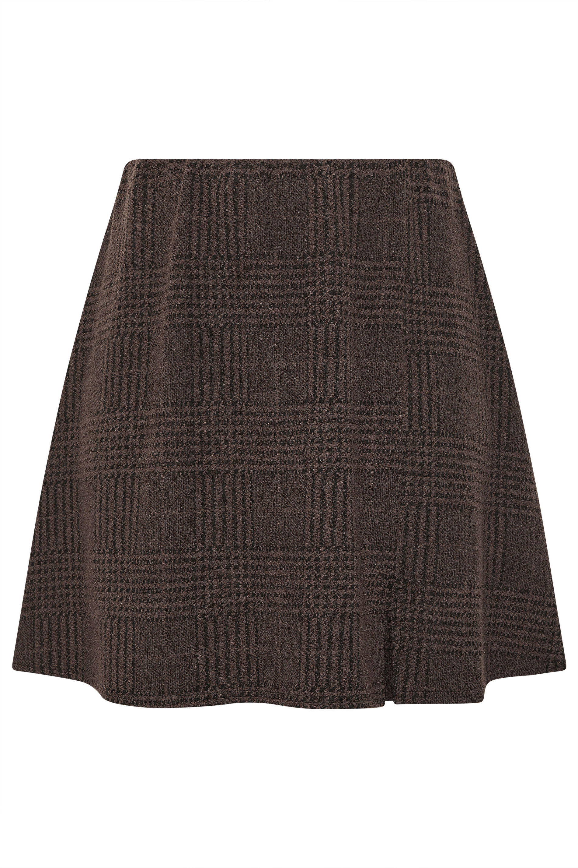 YOURS Plus Size Brown Check Mini Skirt | Yours Clothing 5