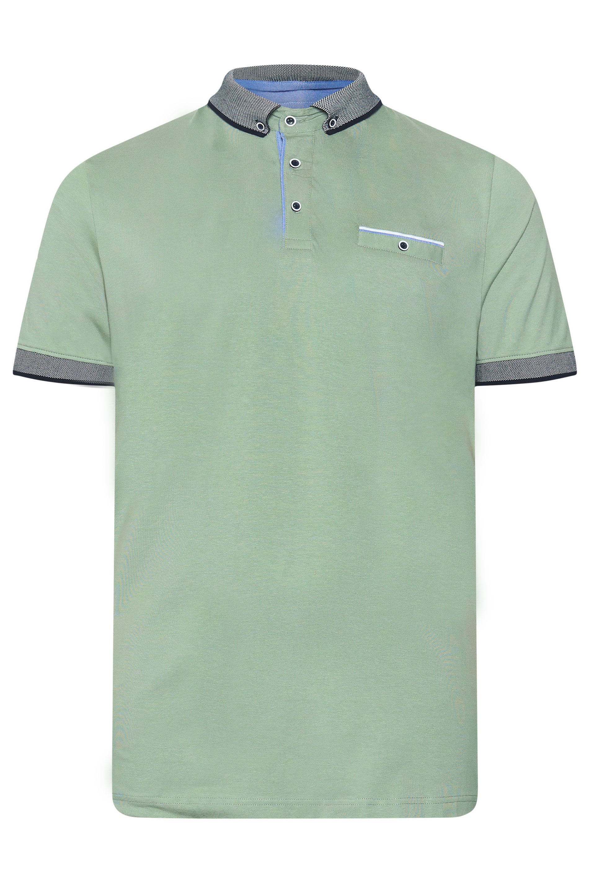 BadRhino Big & Tall Green Chambray Pocket Polo Shirt | BadRhino 6