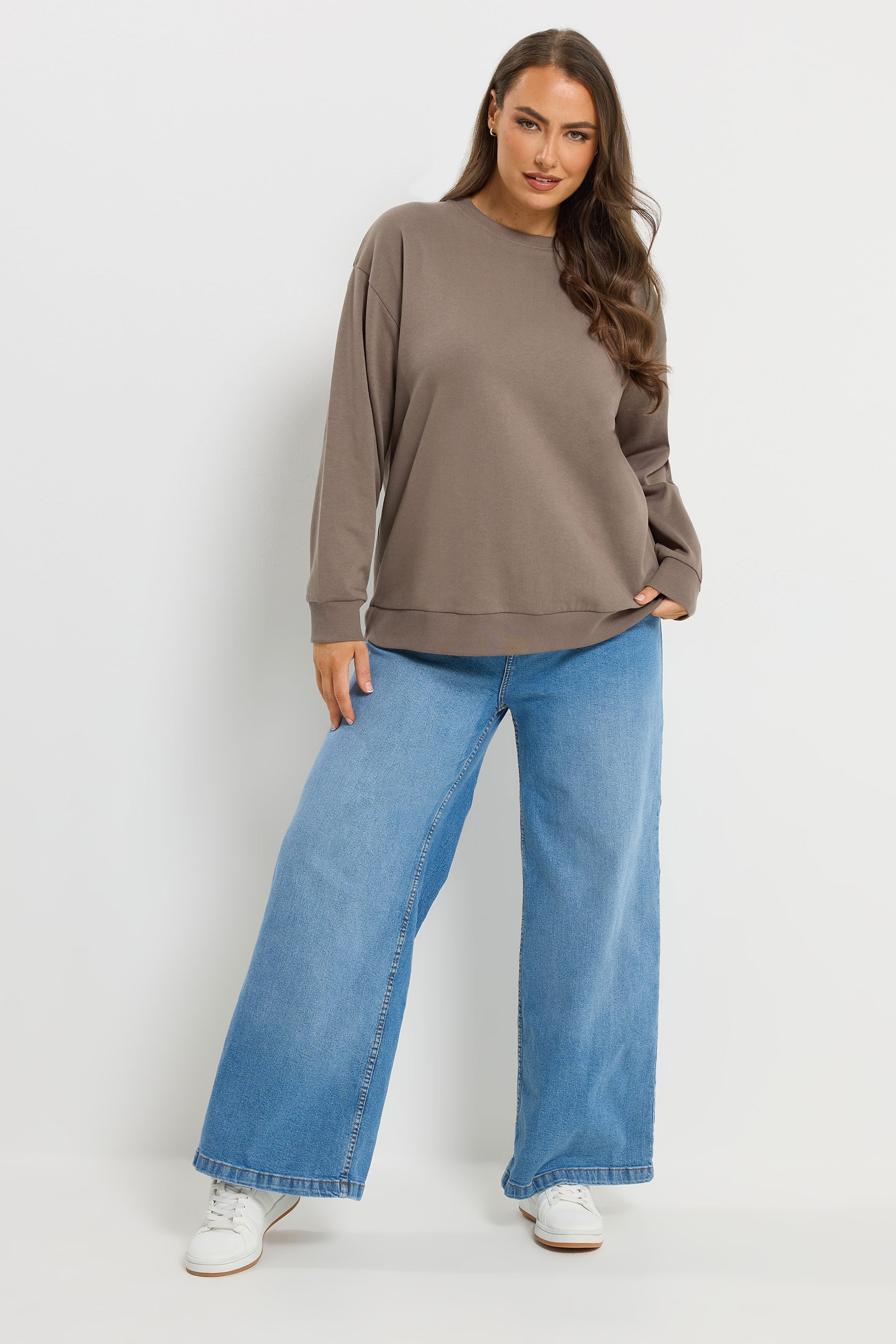 YOURSET Plus Size 2 PACK Chocolate Brown & Mocha Brown Sweatshirts | Yours Clothing 5