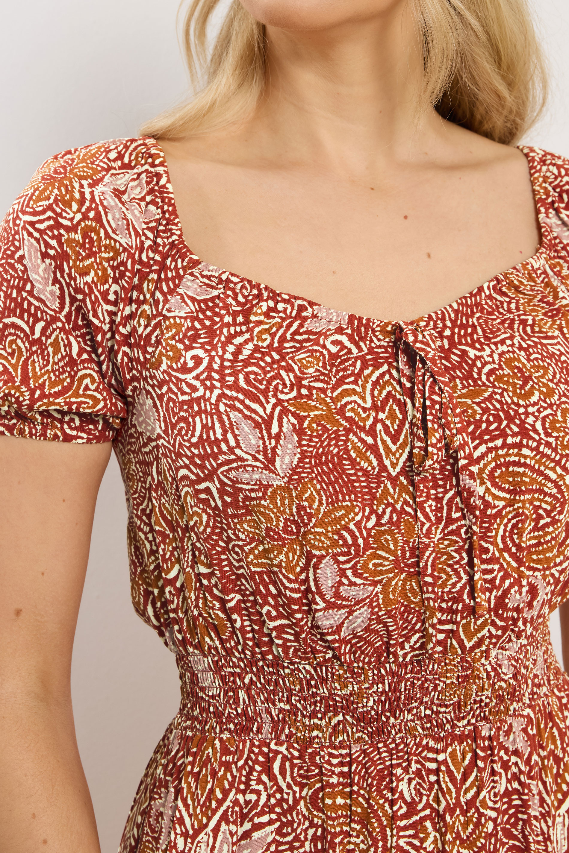 LTS Tall Women's Rust Orange Floral Midi Dress | Long Tall Sally 5