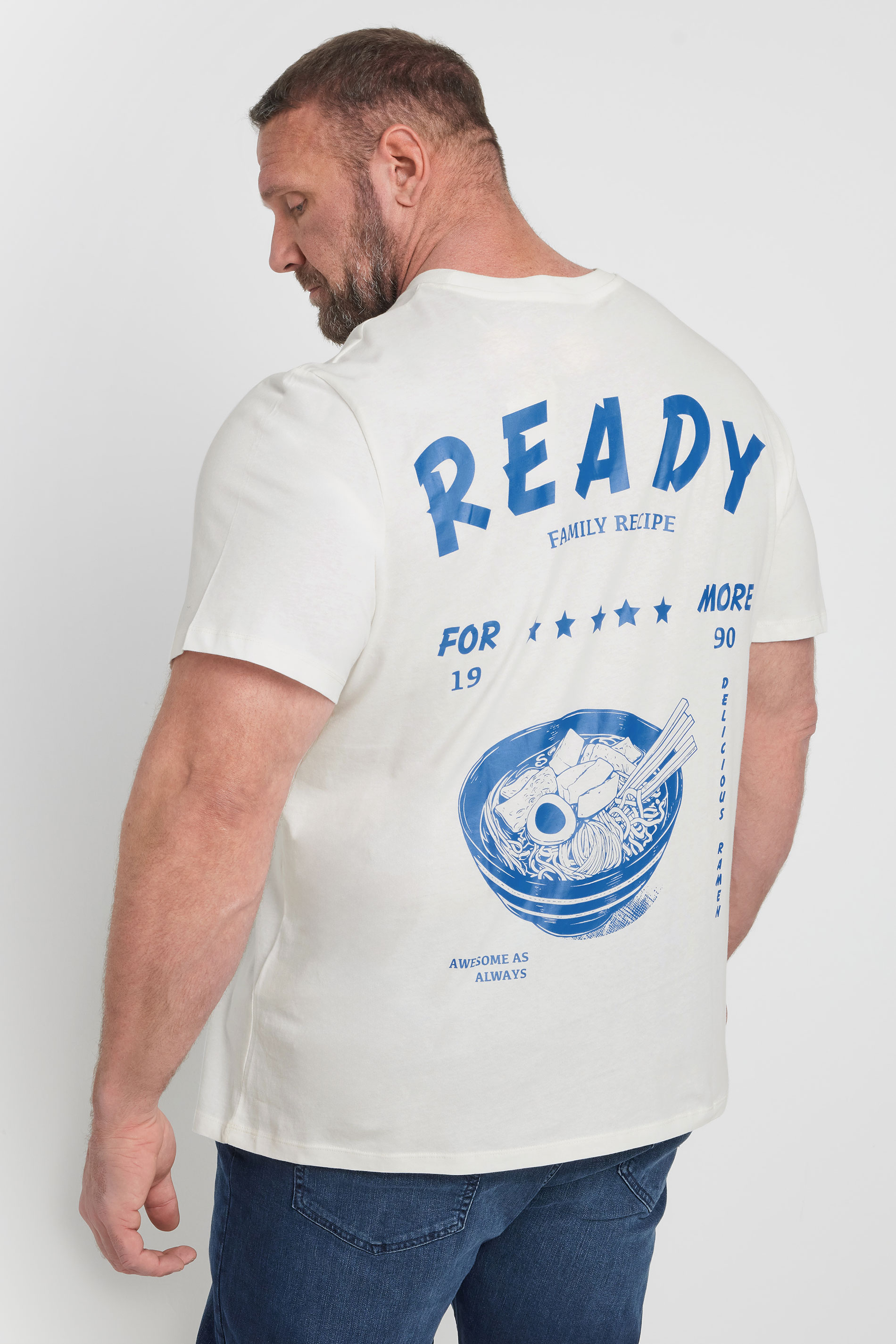 JACK & JONES Big & Tall White Graphic T-Shirt | BadRhino 1