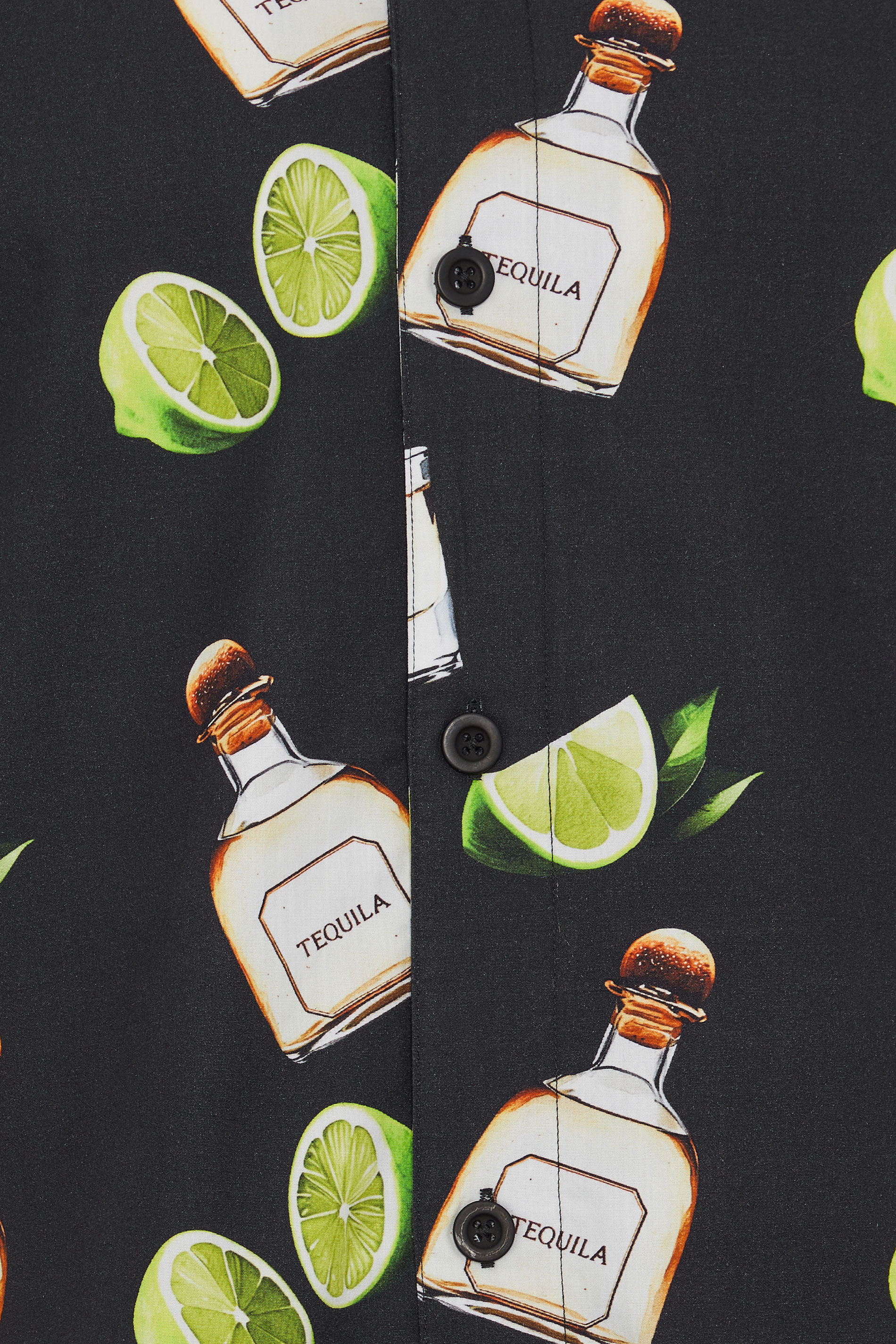 BadRhino Big & Tall Black Tequila Print Revere Shirt | BadRhino 7
