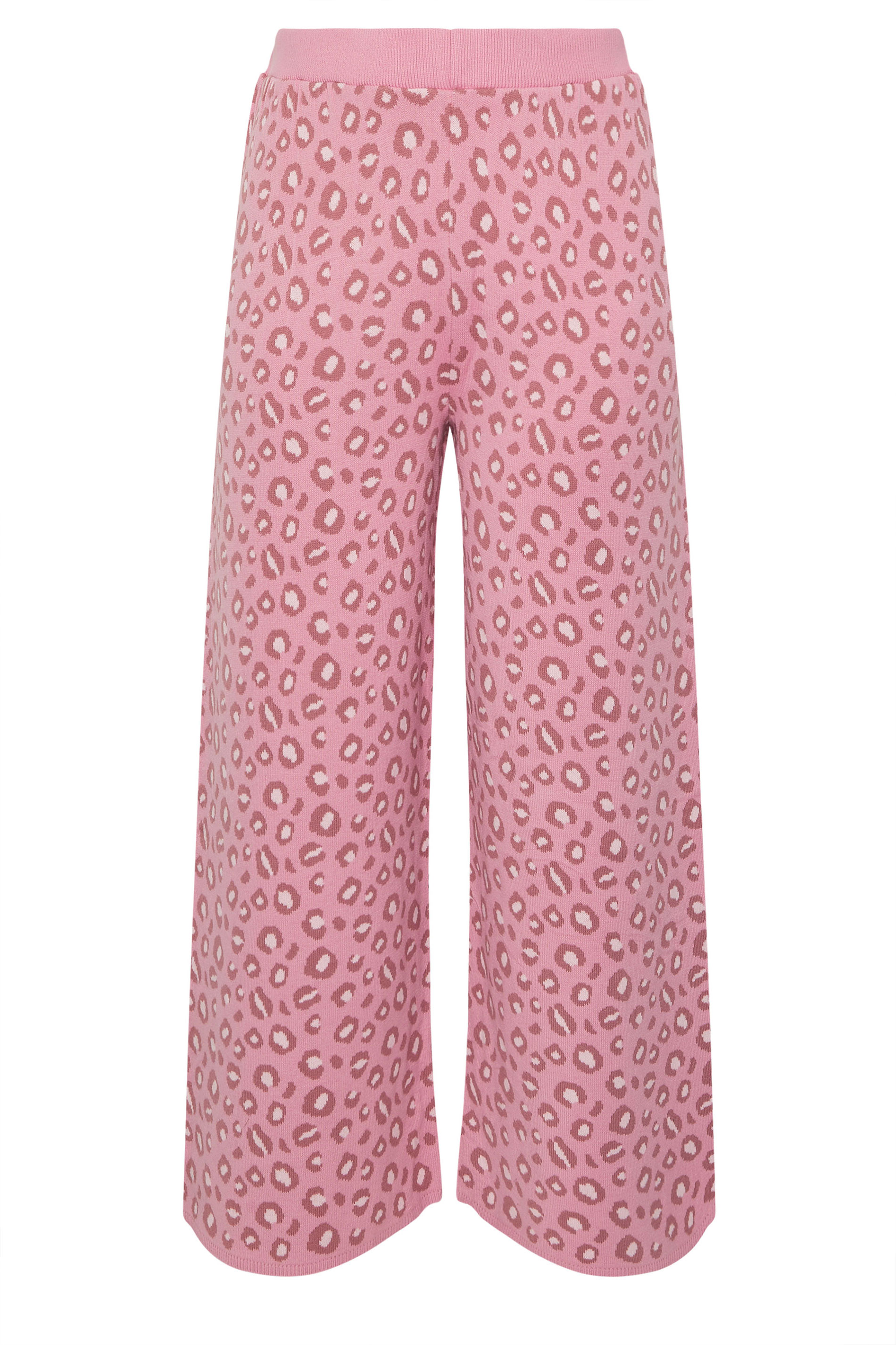 LIMITED COLLECTION Plus Size Pink Leopard Print Wide Leg Trousers | Yours Clothing  5