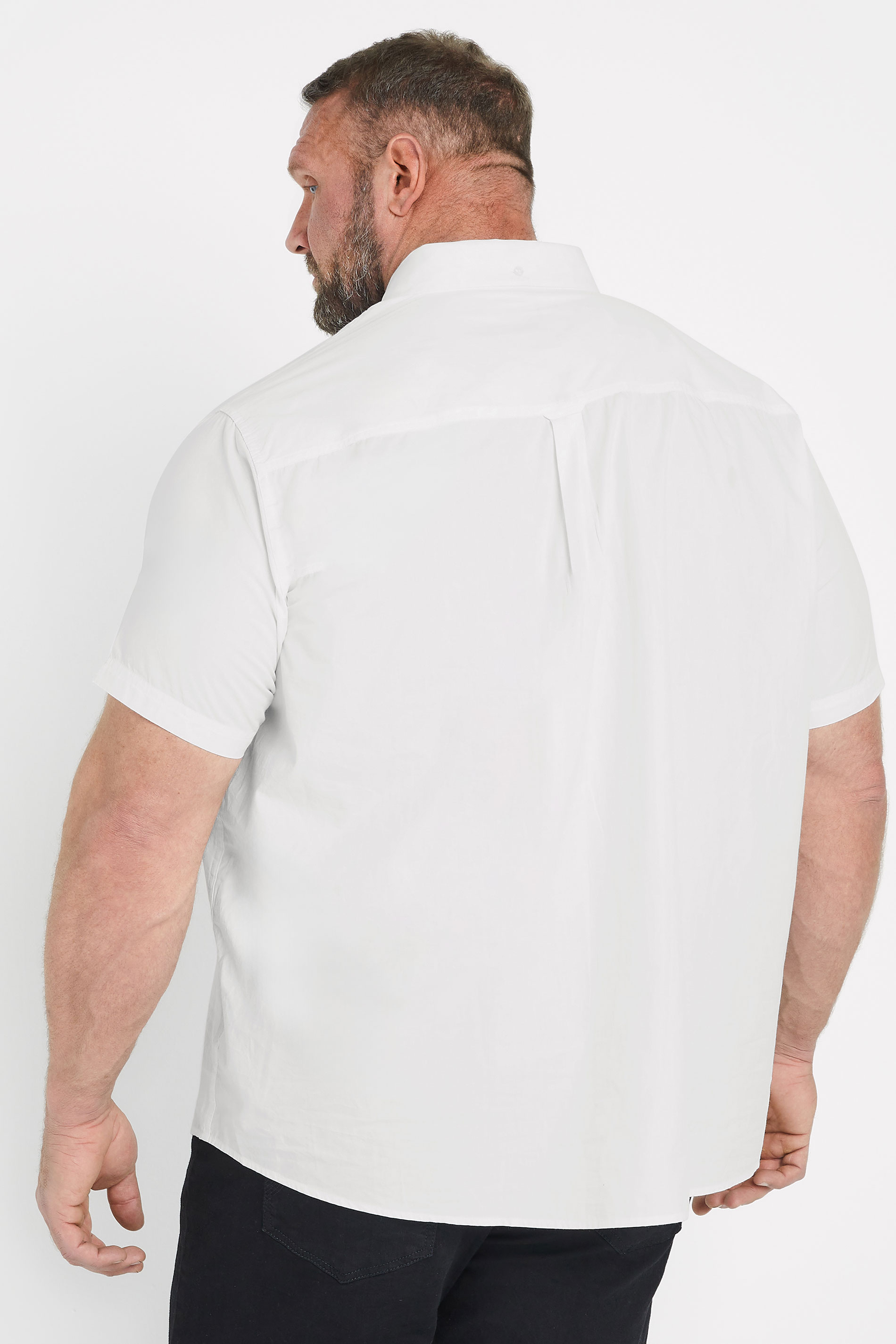 BadRhino Big & Tall 2 PACK White Short Sleeve Poplin Shirts | BadRhino 4