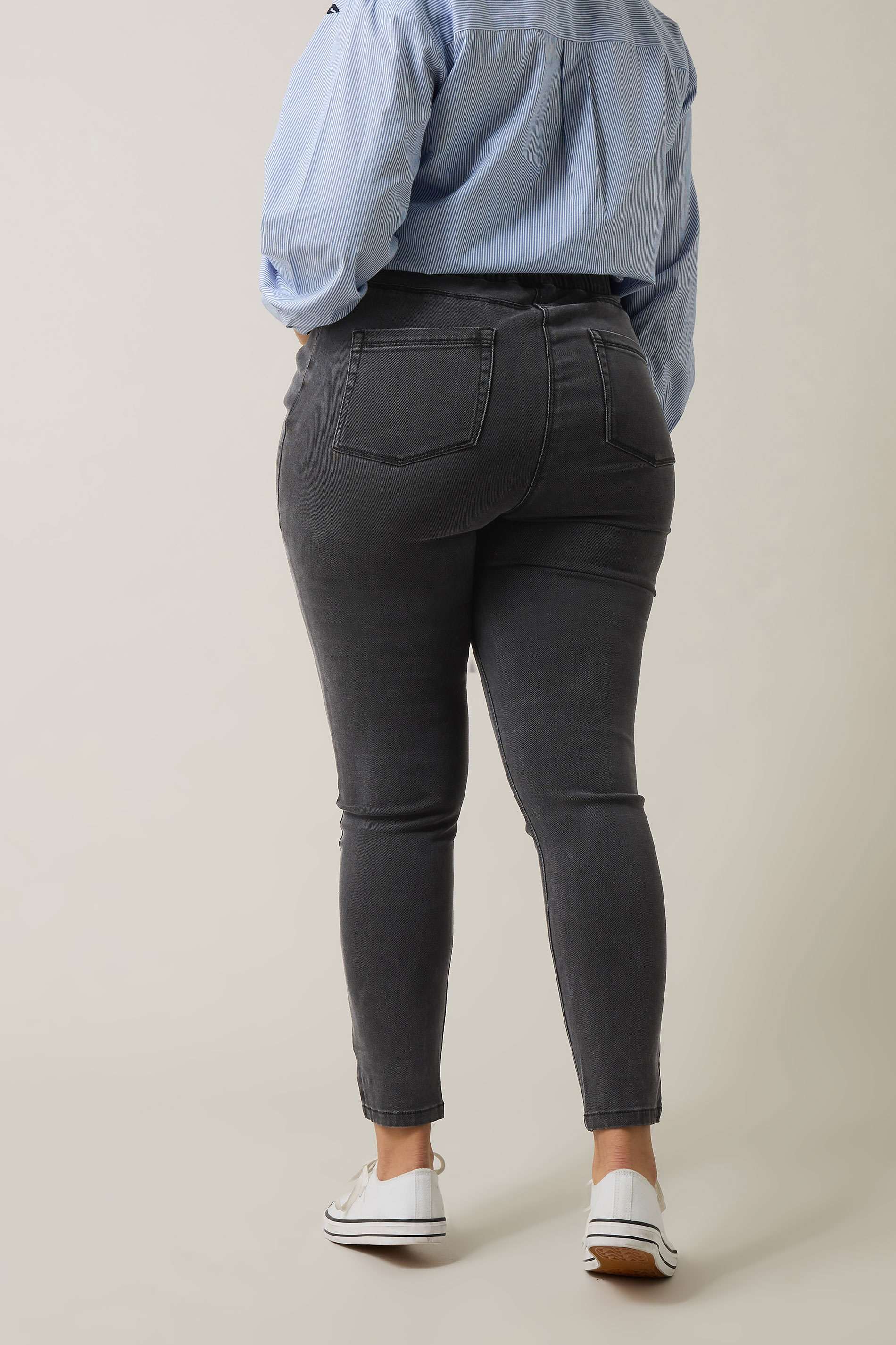 EVANS Plus Size Charcoal Grey Skinny Jeggings | Evans 4