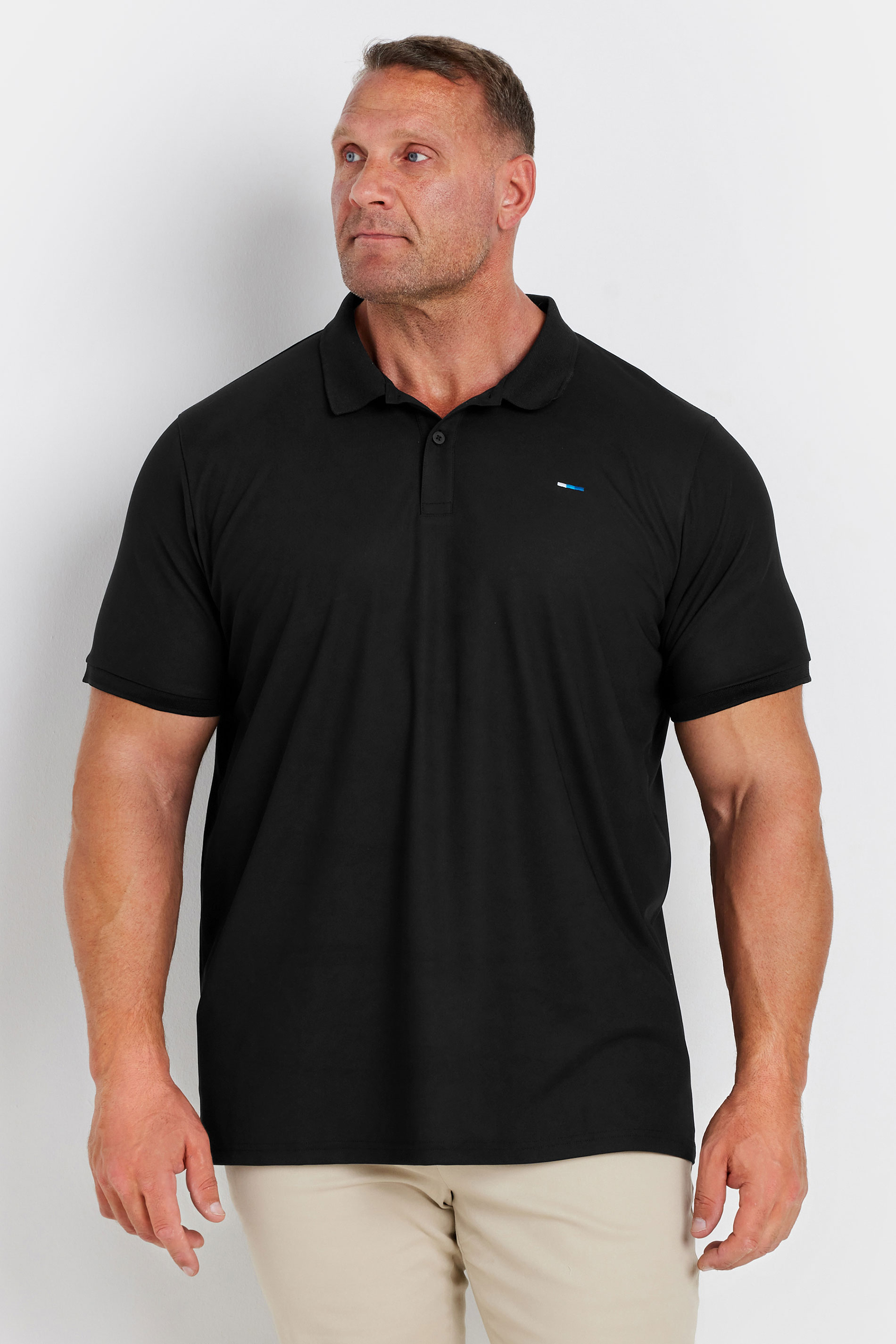 BadRhino Big & Tall Black Pique Golf Polo Shirt | BadRhino 1