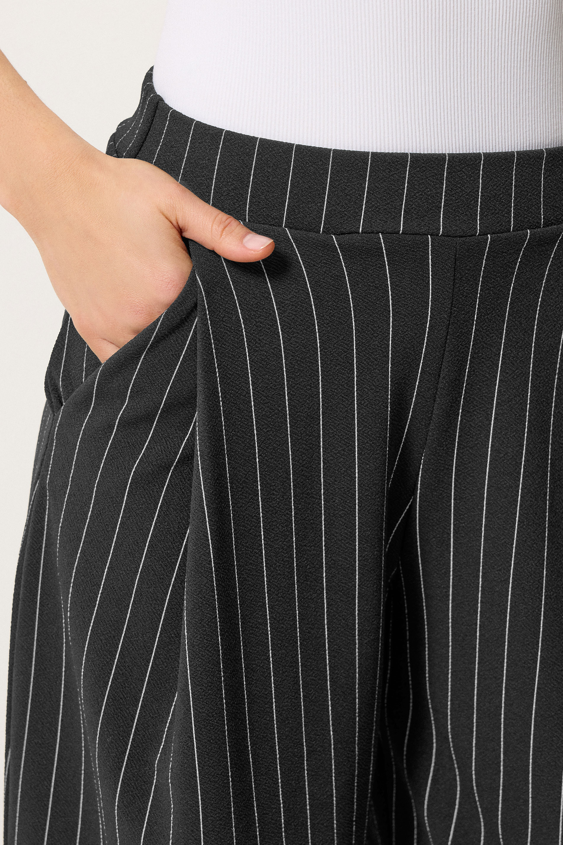 LTS Tall Women's Black Pinstripe Barrel Leg Trousers | Long Tall Sally 4