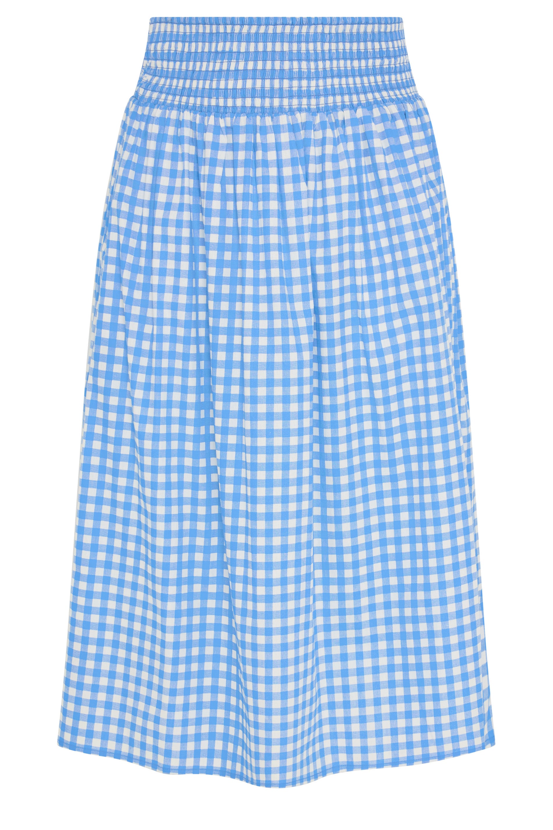 YOURS Plus Size Blue Gingham Maxi Skirt | Yours Clothing 5