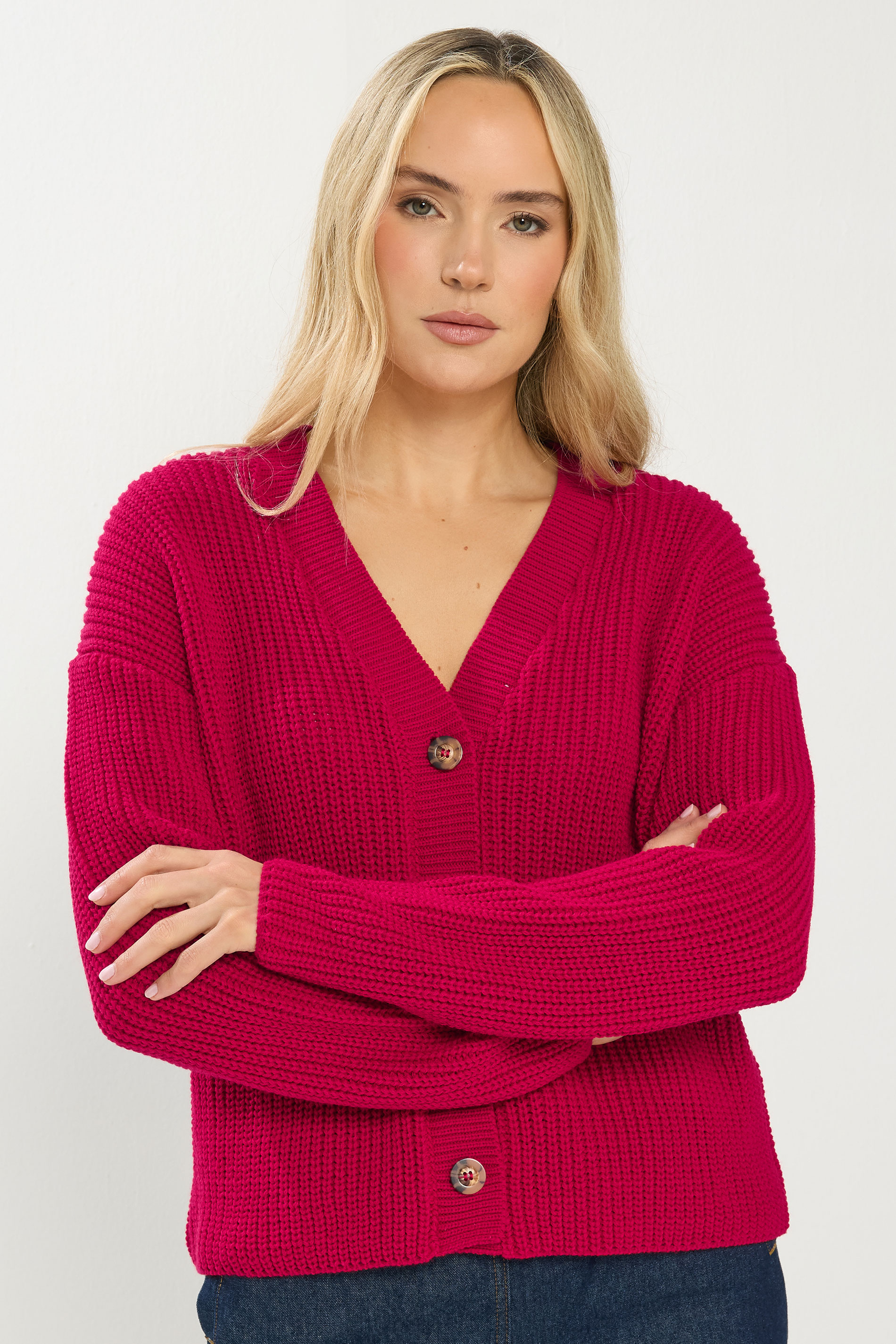 LTS Tall Women's Red V-Neck Cardigan | Long Tall Sally 3