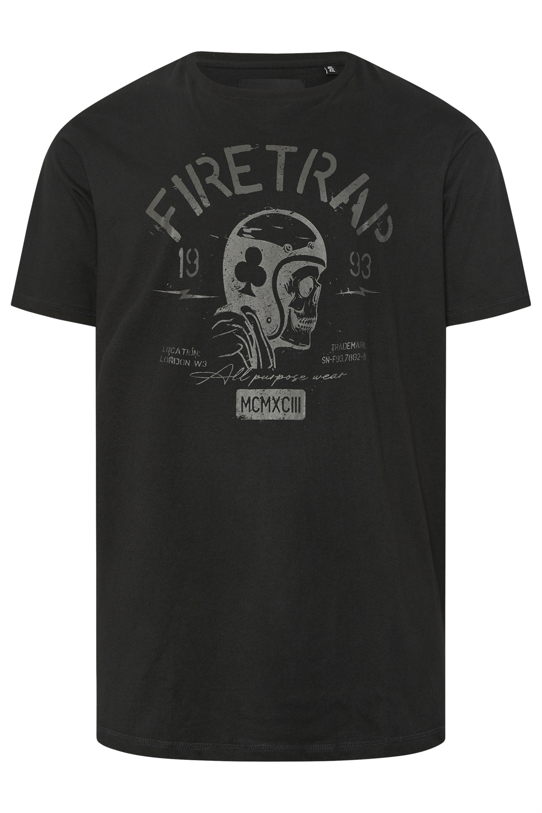 FIRETRAP Big & Tall Black Forged Iron Print T-Shirt | BadRhino 2