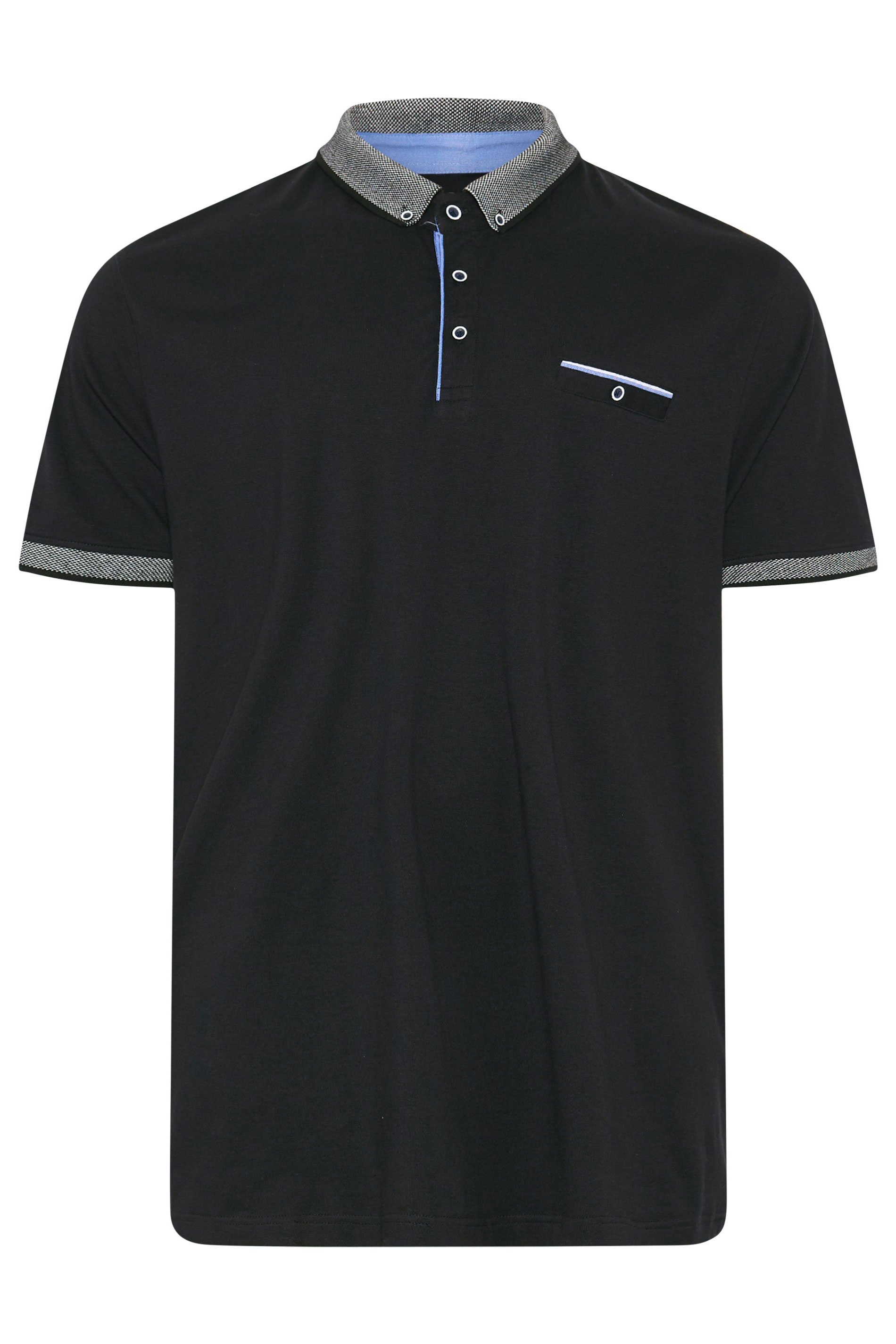 BadRhino Big & Tall Black Chambray Pocket Polo Shirt | BadRhino 6