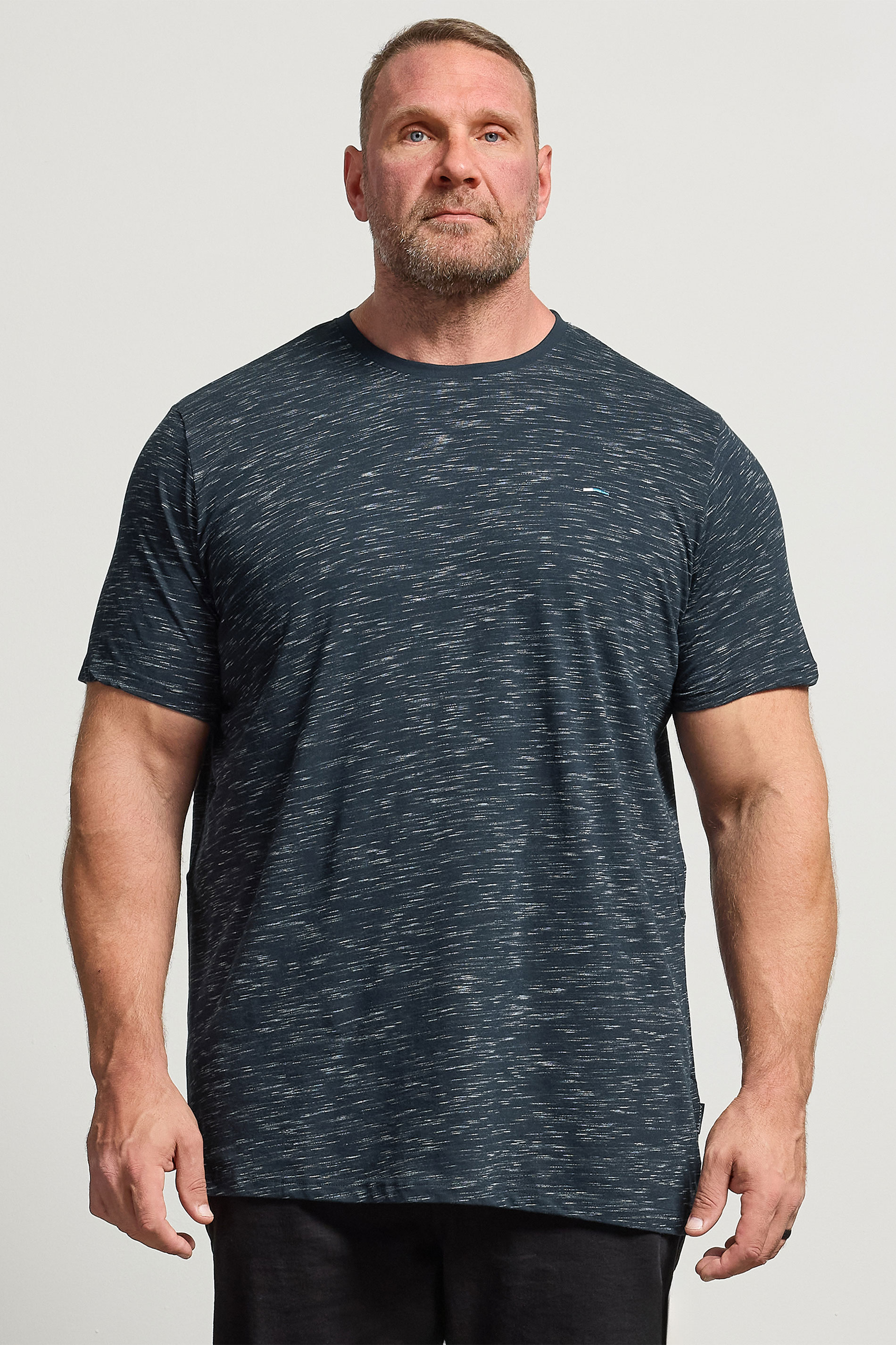 BadRhino Big & Tall Navy Blue Injected Slub T-Shirt | BadRhino 1